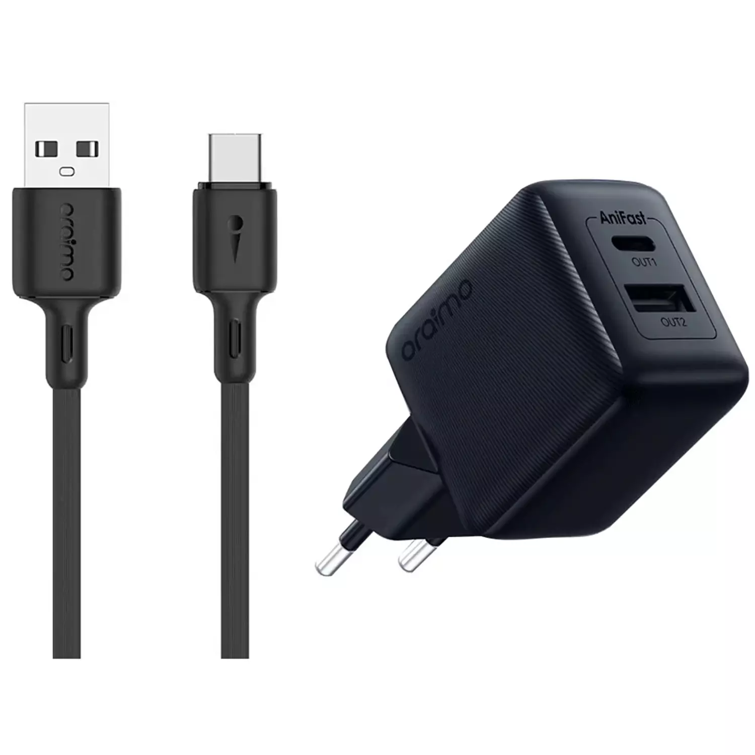 Oraimo Cannon Wall Charger PD 18W Fast Charging OCW-5183E+C53 - Black 1