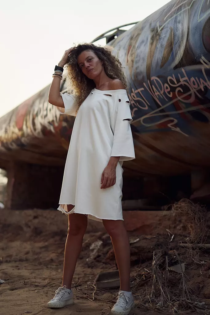 Oversized Distressed Dress