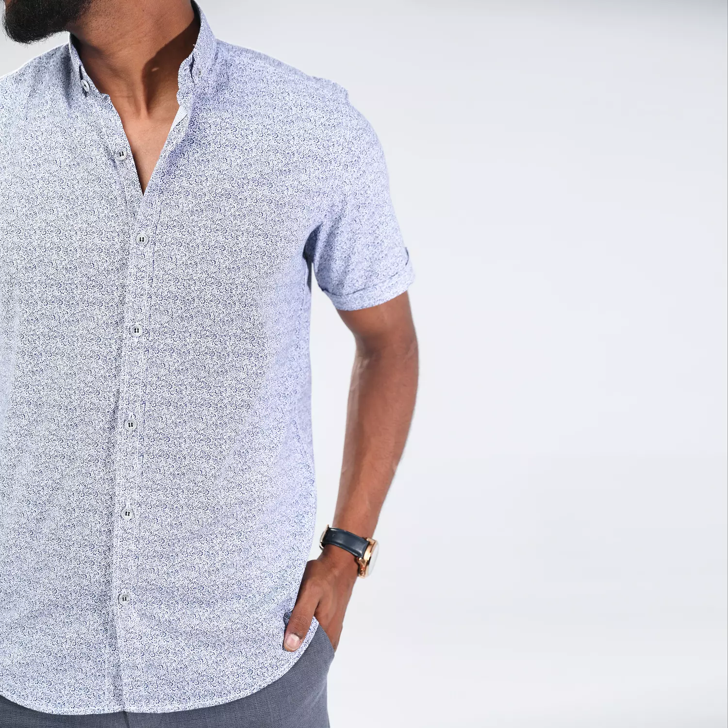 Patterned Half Sleeve Shirt hover image