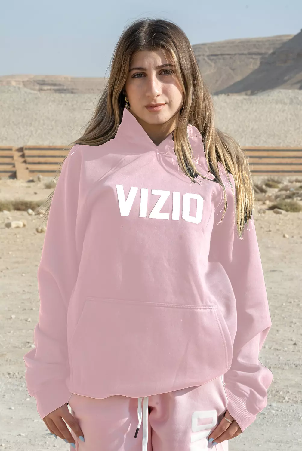 Pink "V" Hoodie hover image