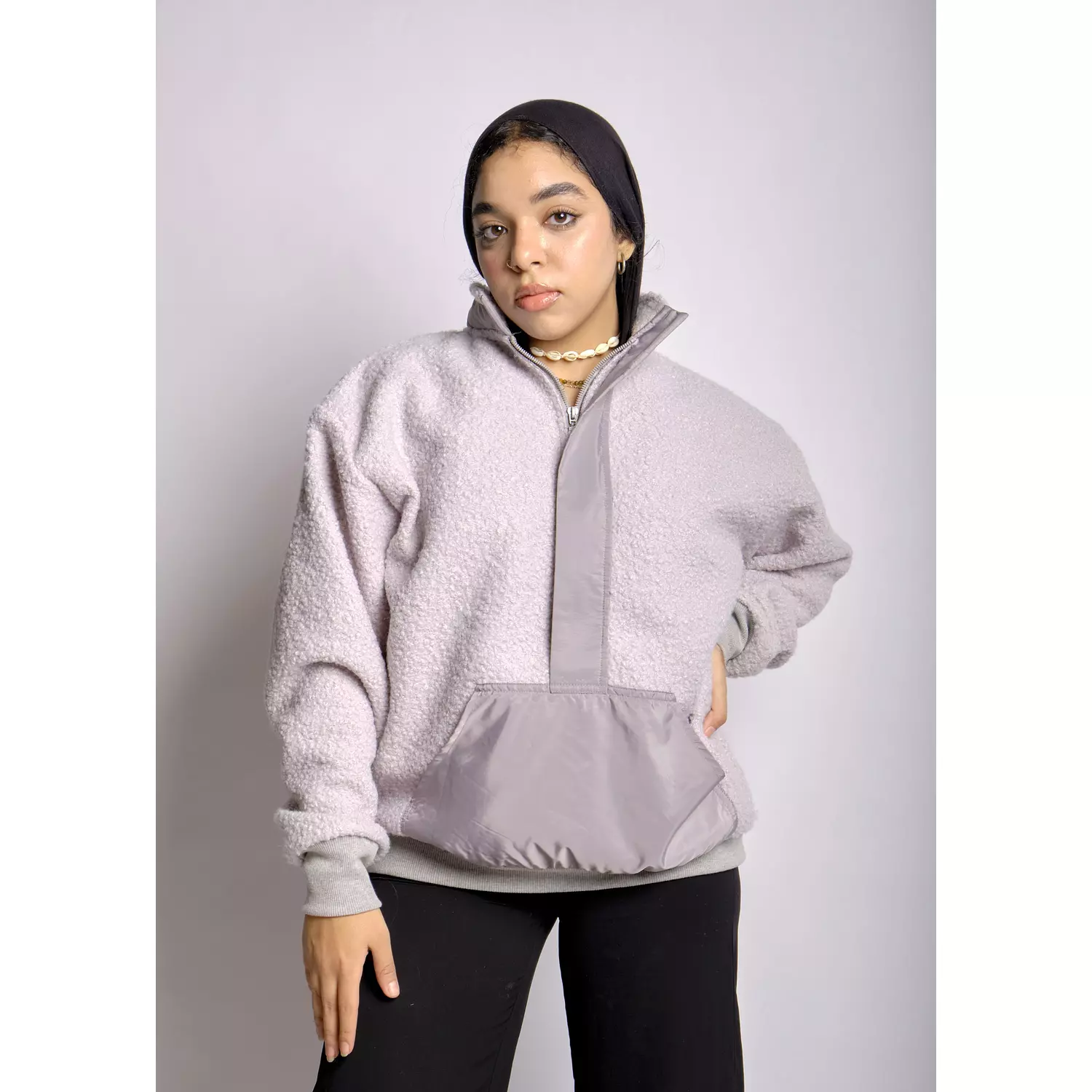 oversize half-zipped  sweatshirt 3