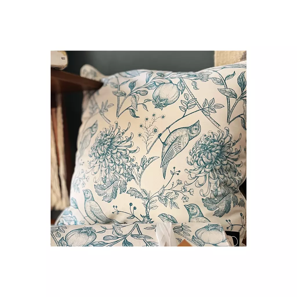 Blue Secret Gardens cushion .