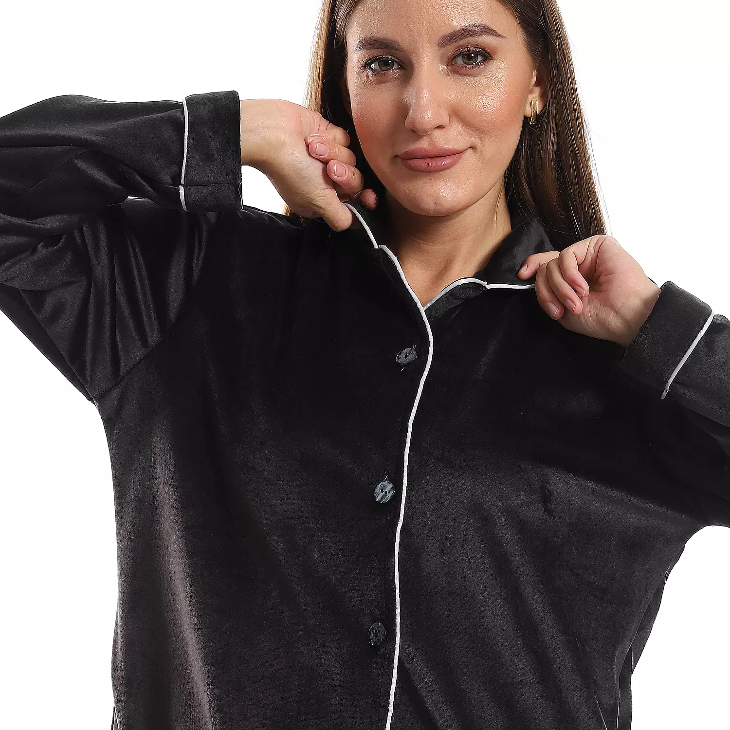 Women Classic Fleece PJ - Black - 2505 - 025  2