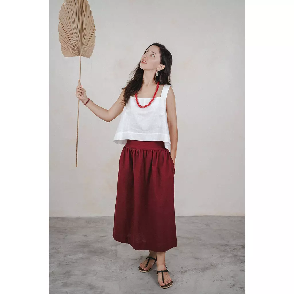 Lana Skirt Linen Cotton Blend   