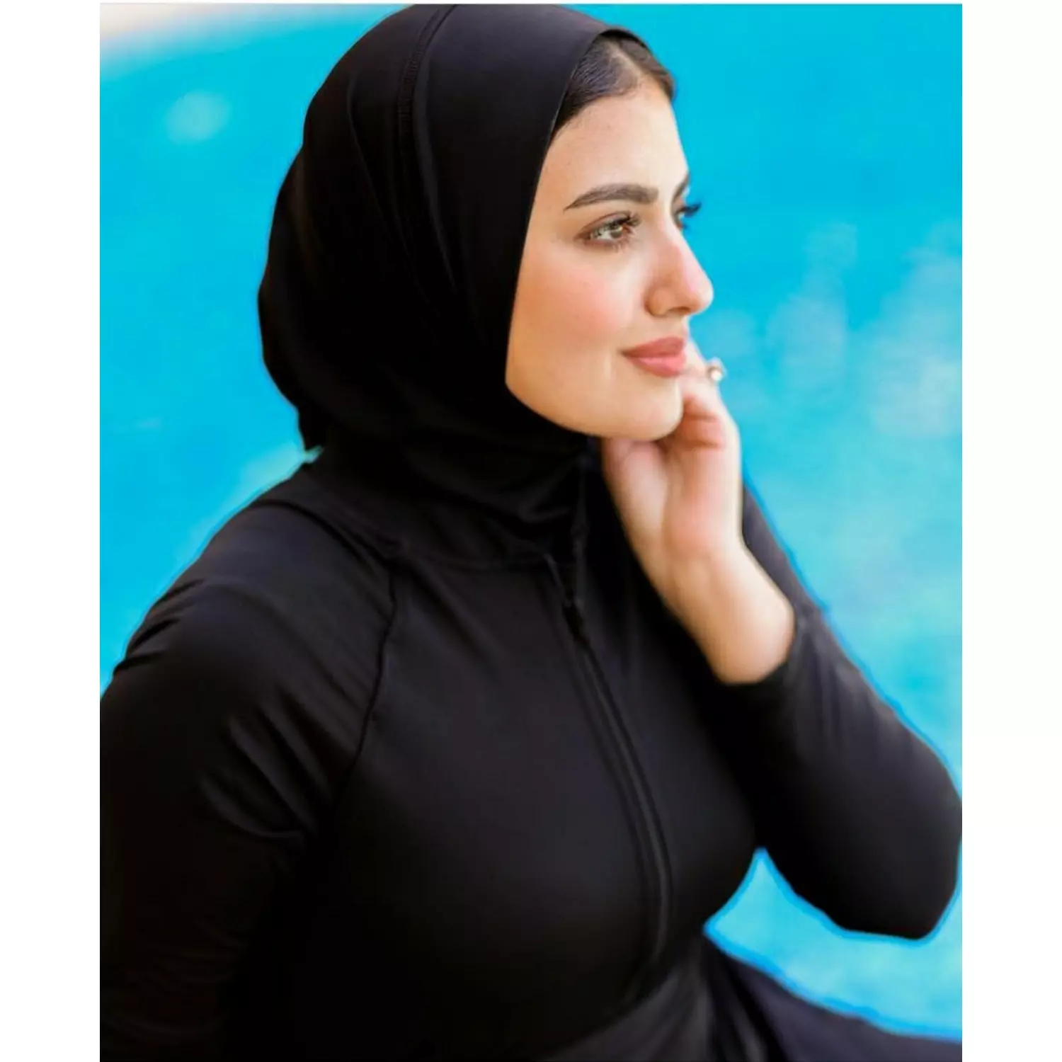 Black Hijab Head Cover hover image