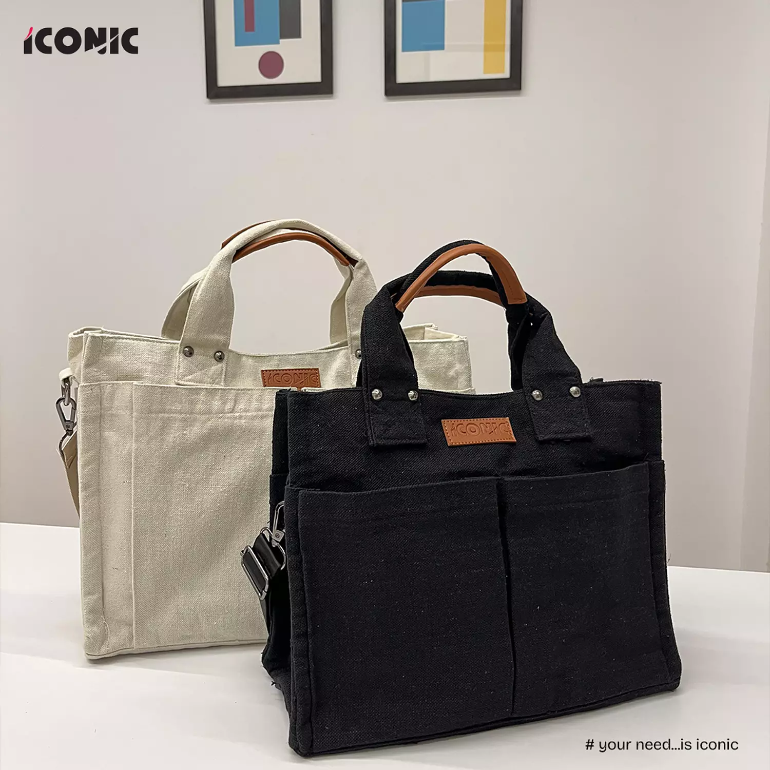 Canvas Tote Bag - Black 6