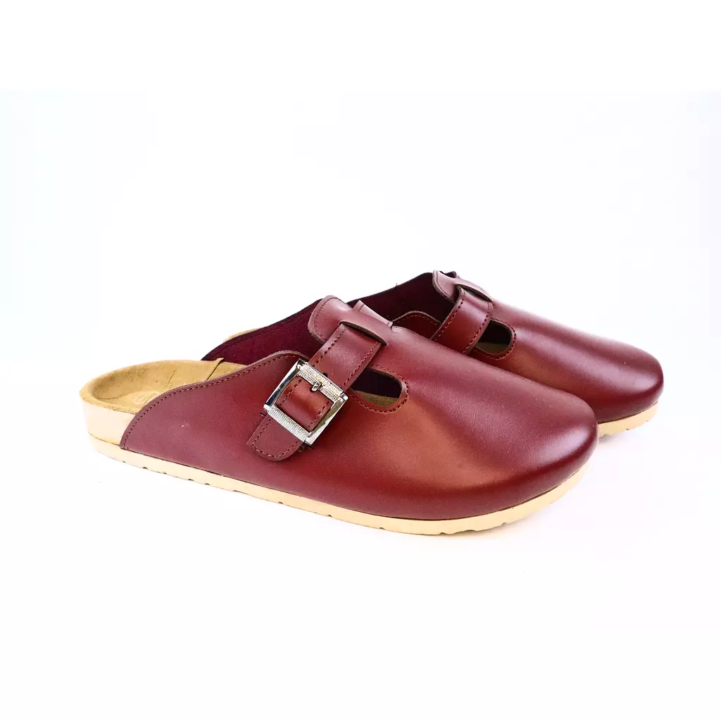 Leather clogs - Burgundy