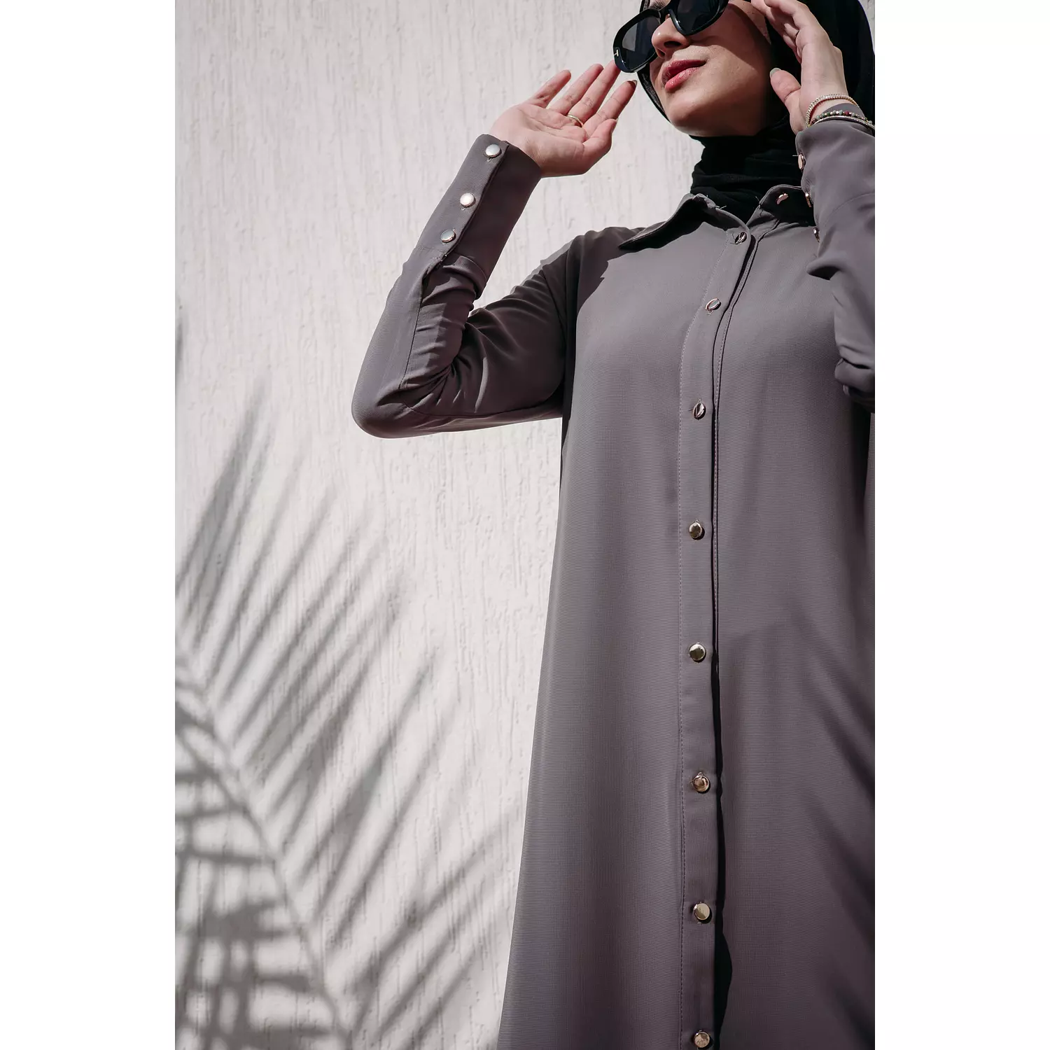 Cloche Abaya in Greige 4