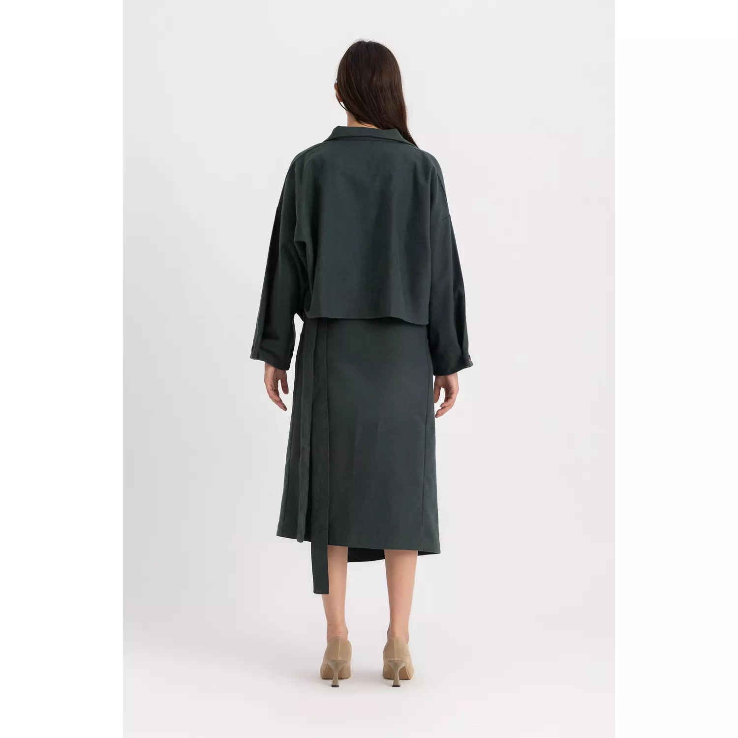 The Pola cropped shirt - dark green 4