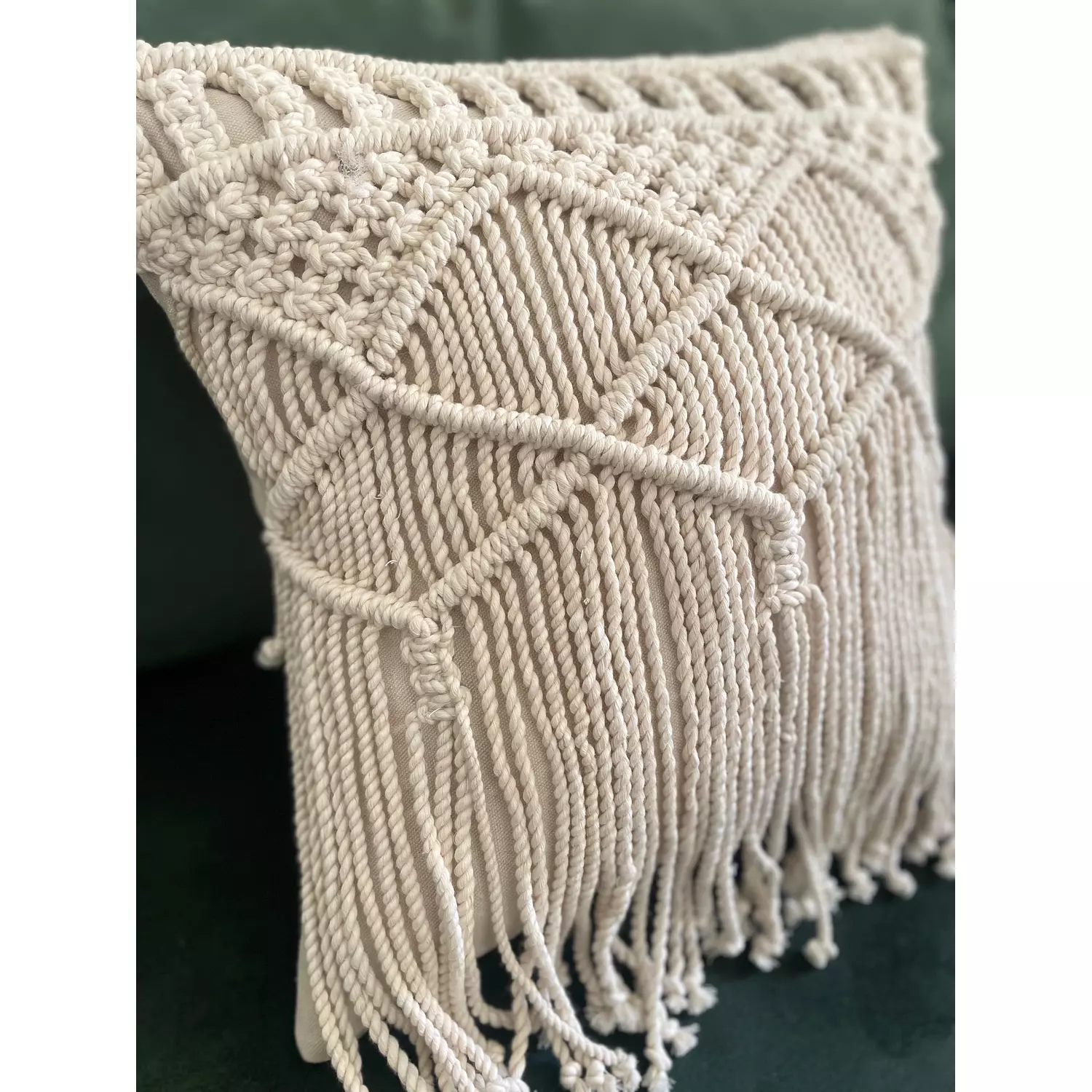 Lakes  Cotton Macrame Cushion   1