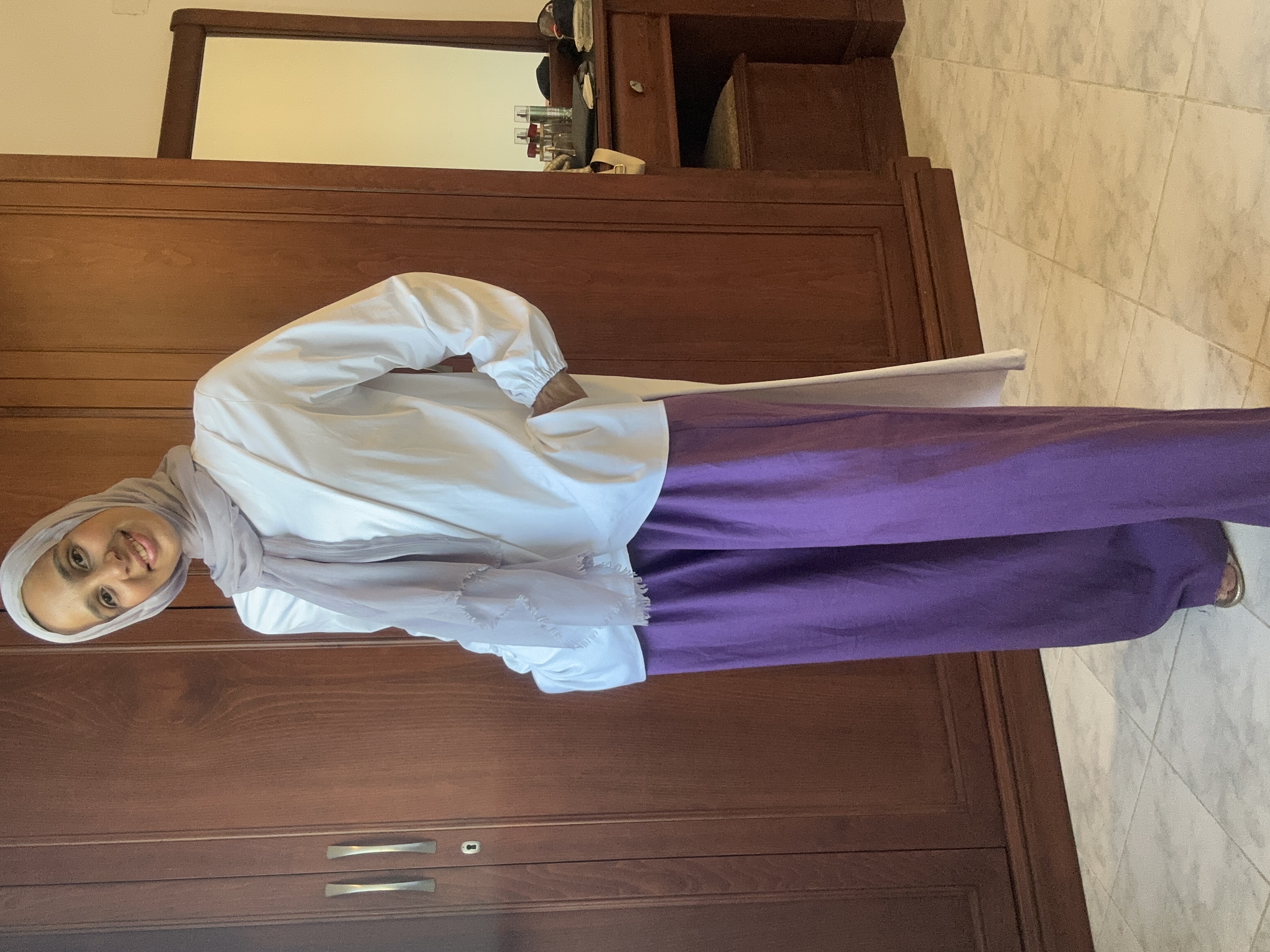 Pure Linen pants (purple) hover image