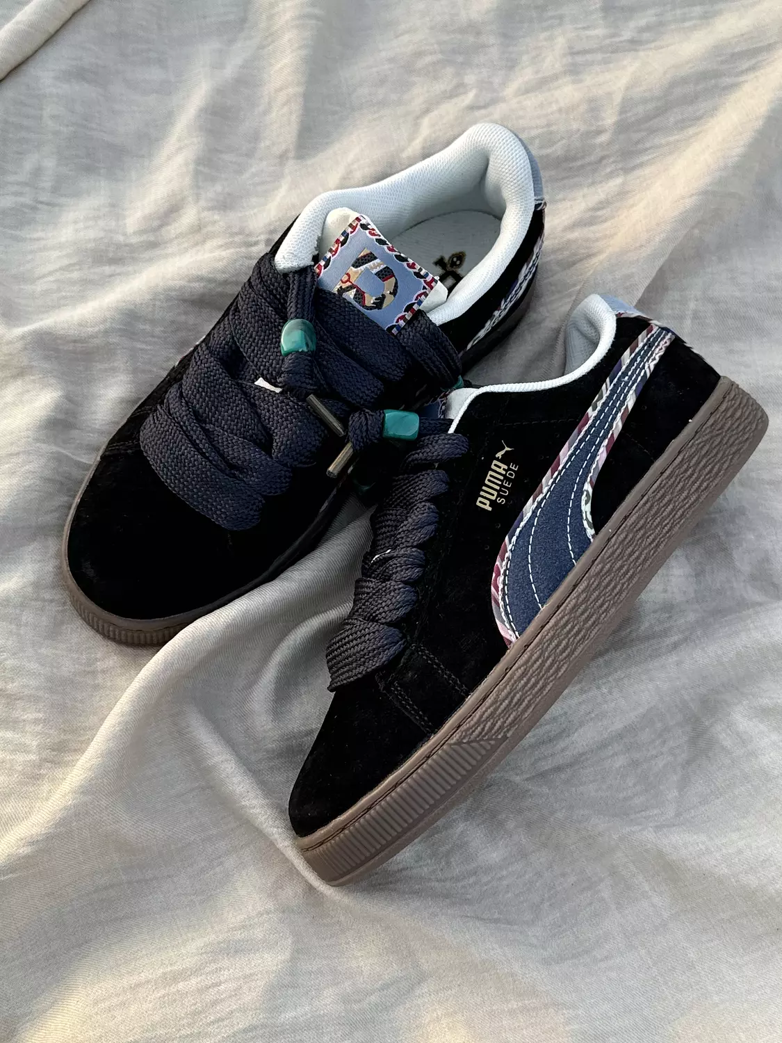 Puma Suede 'Black Navy Marzipan Light Blue' 2