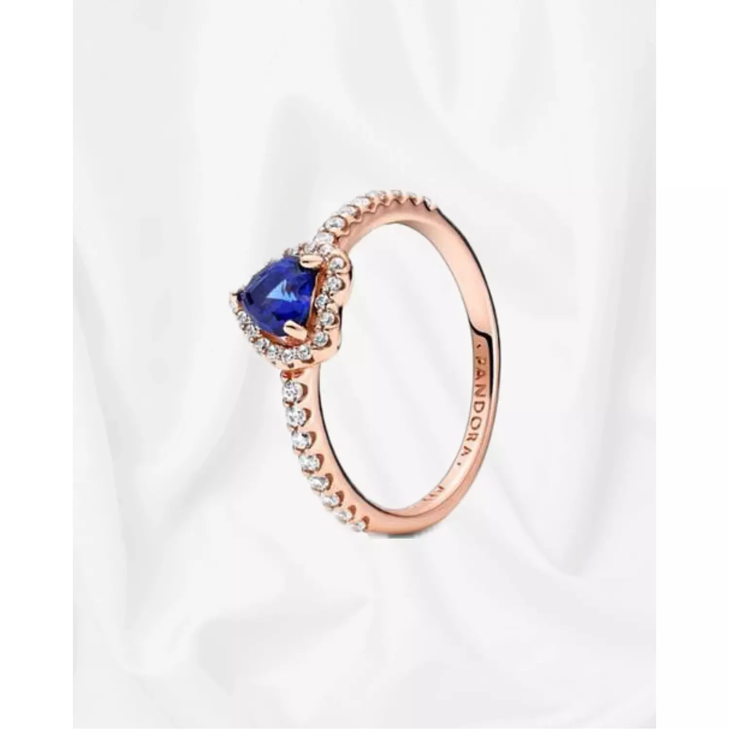 Sparkling Blue Elevated Heart Ring hover image