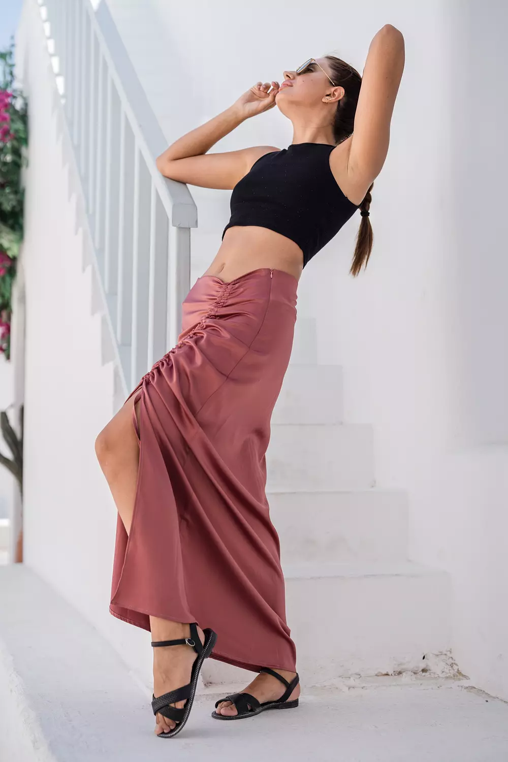 Satin Pull up skirt  hover image