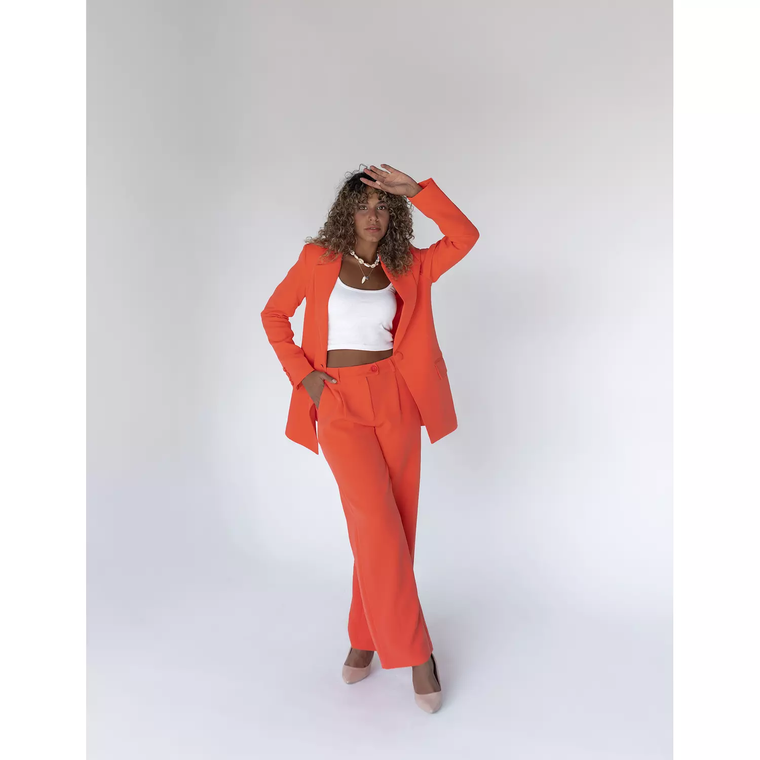 Tangerine Wide-leg Straight Mid Pants 3