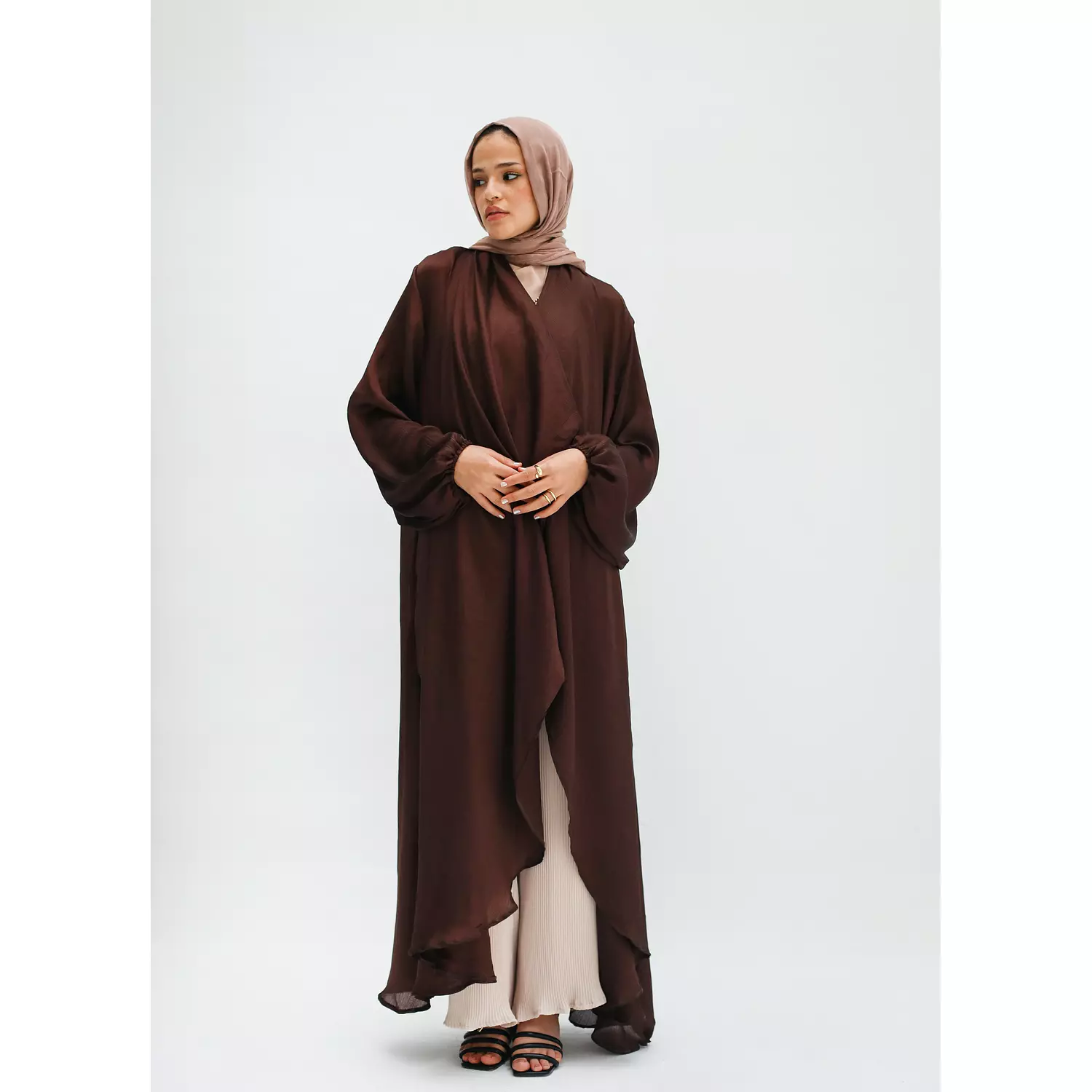 Shimmer Maxi Cardigan in Brown 4