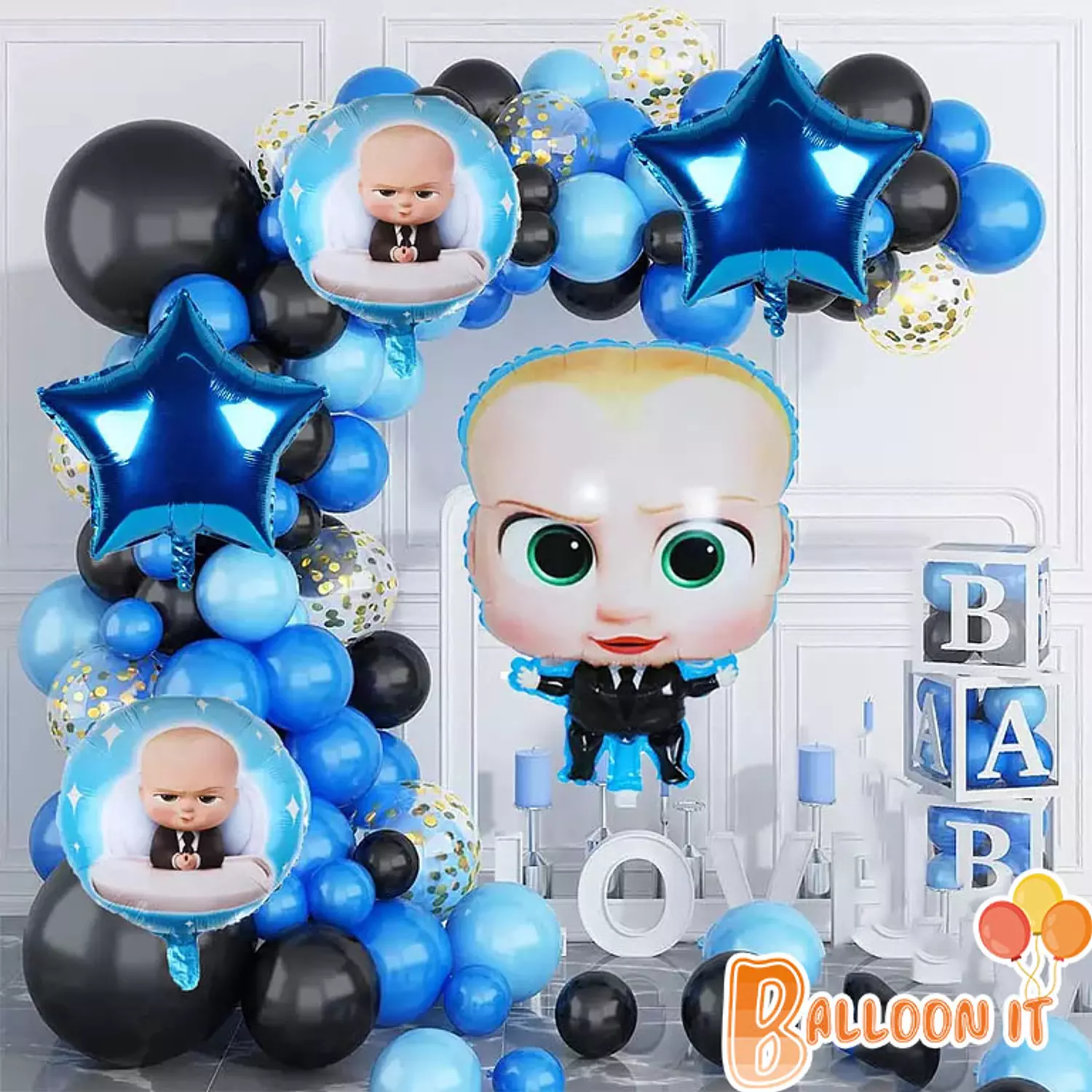 The Party Boss Baby Theme Balloons Garland Kit 0