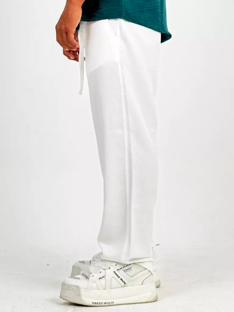 White linen pants