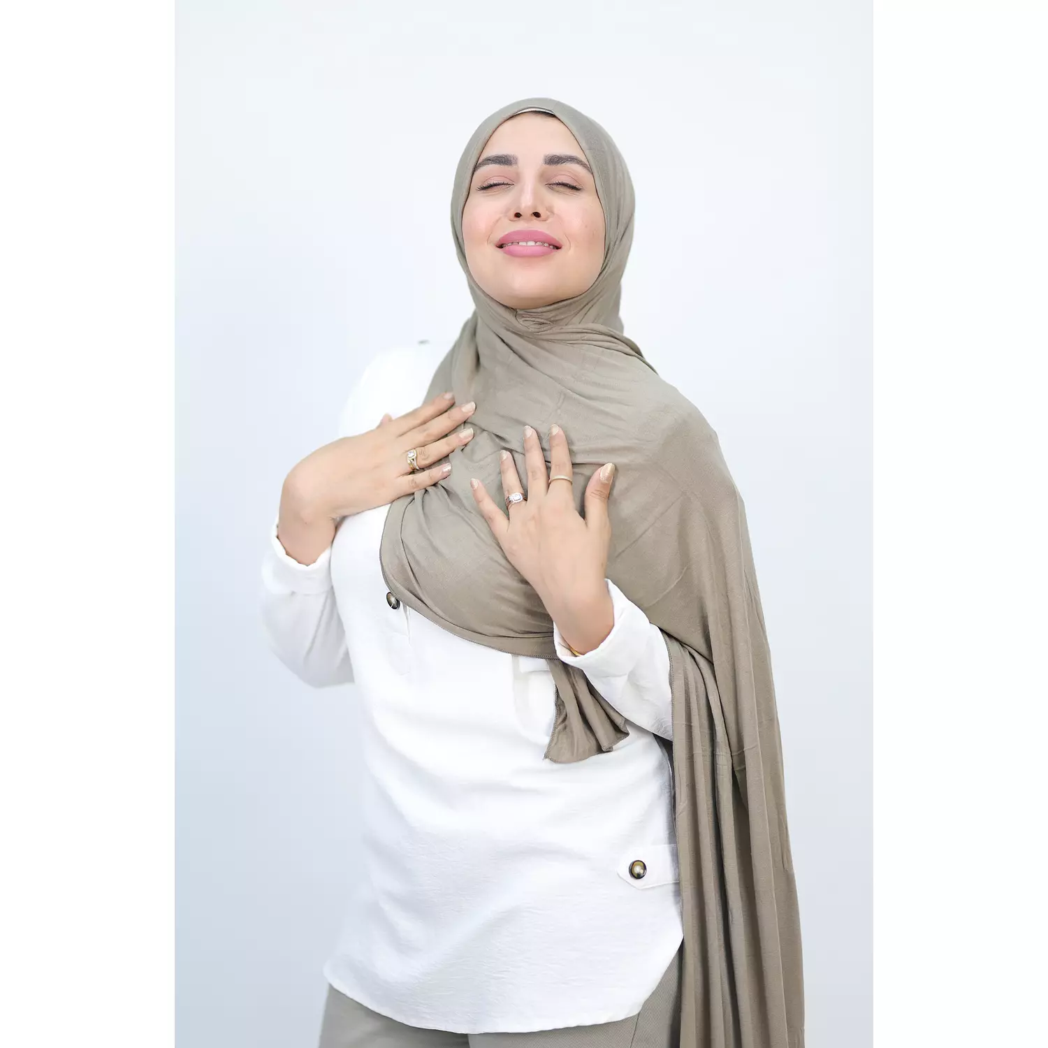 Jada Cotton Lycra Gel Hijab - Cafe Colour  1