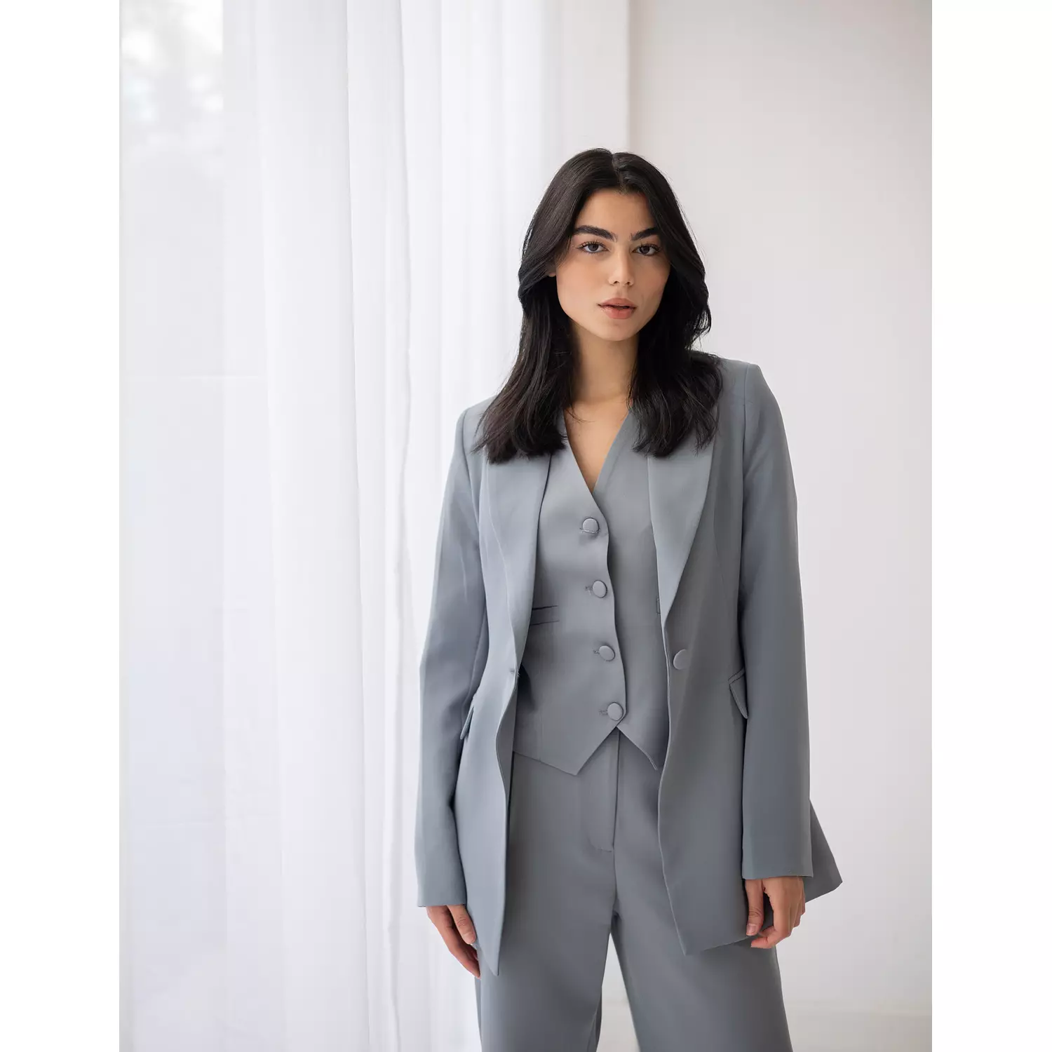 Iron gray blazer hover image