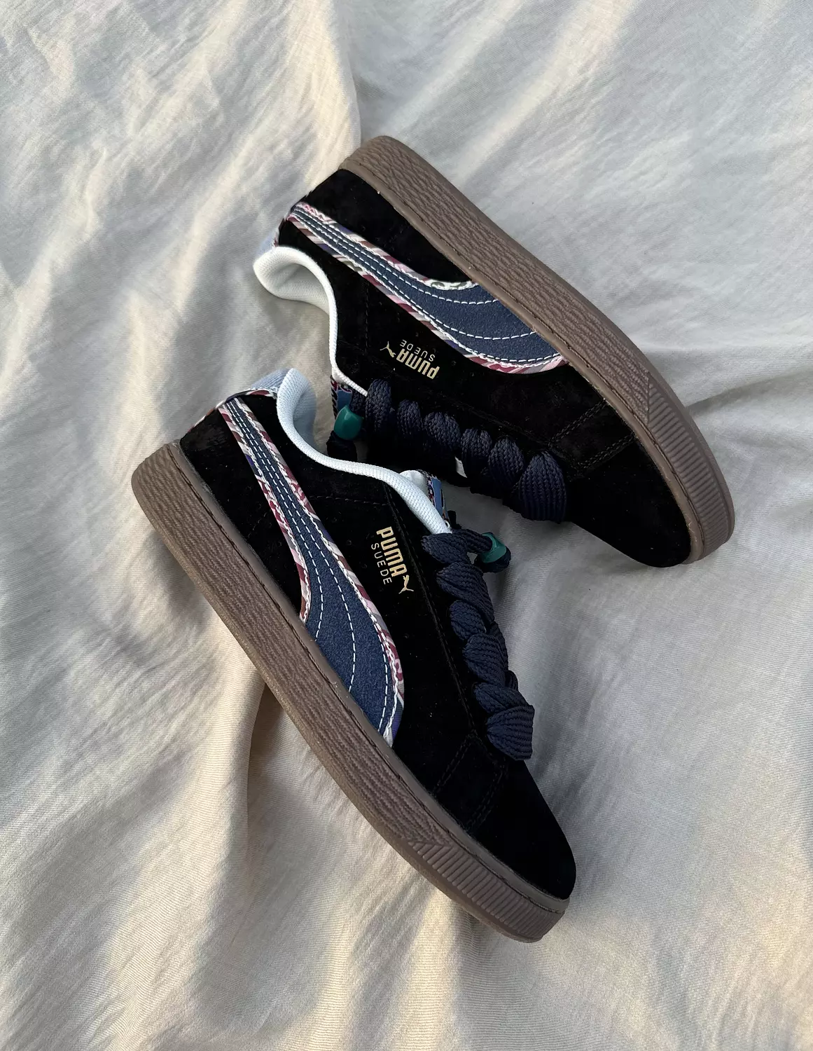 Puma Suede 'Black Navy Marzipan Light Blue'-2nd-img