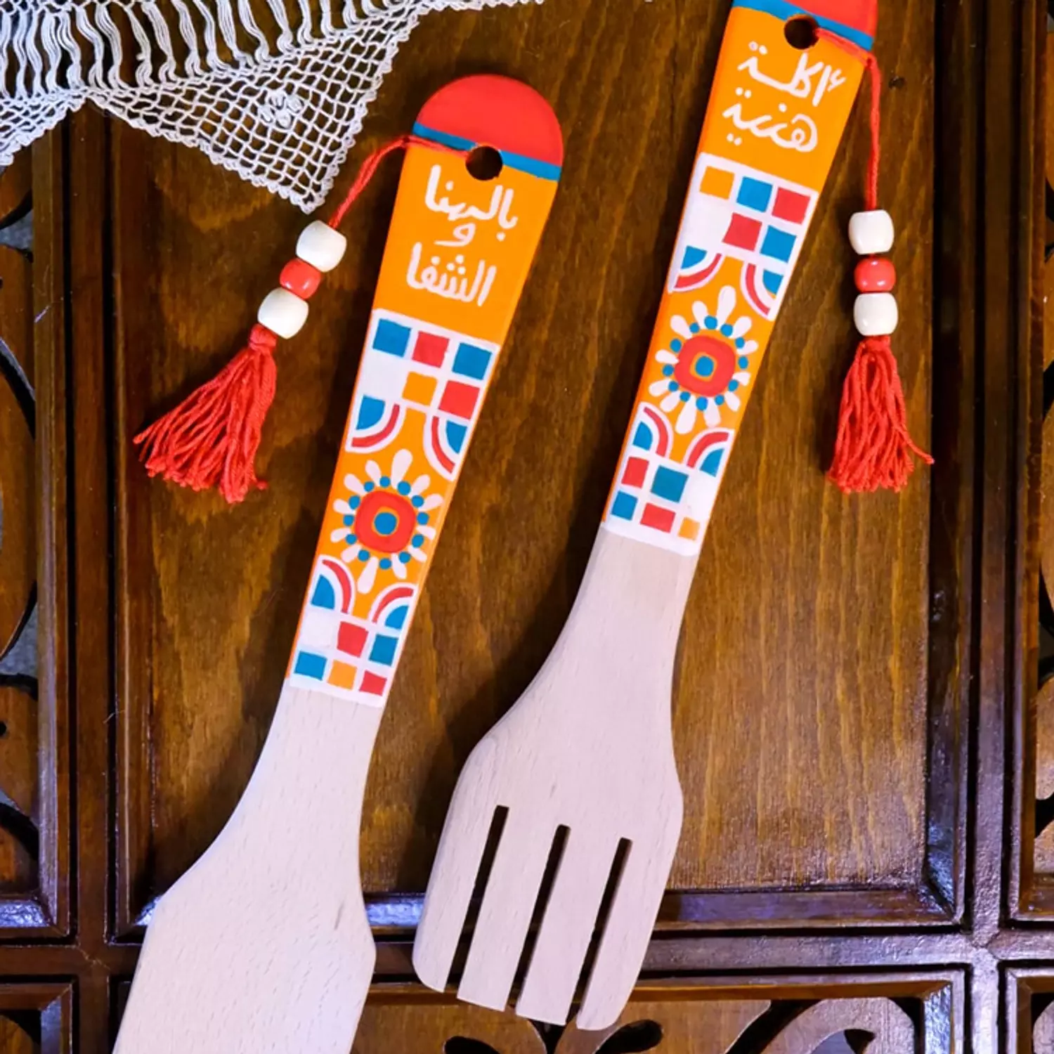 Fork & spoon - Ceramic orange hover image