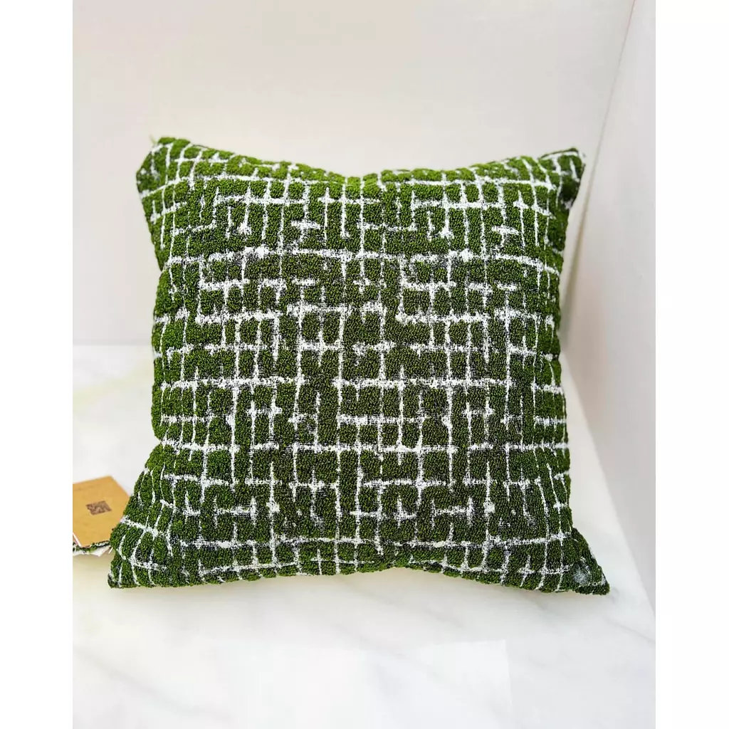 Emerald Green Jacquard Cotton Cushion
