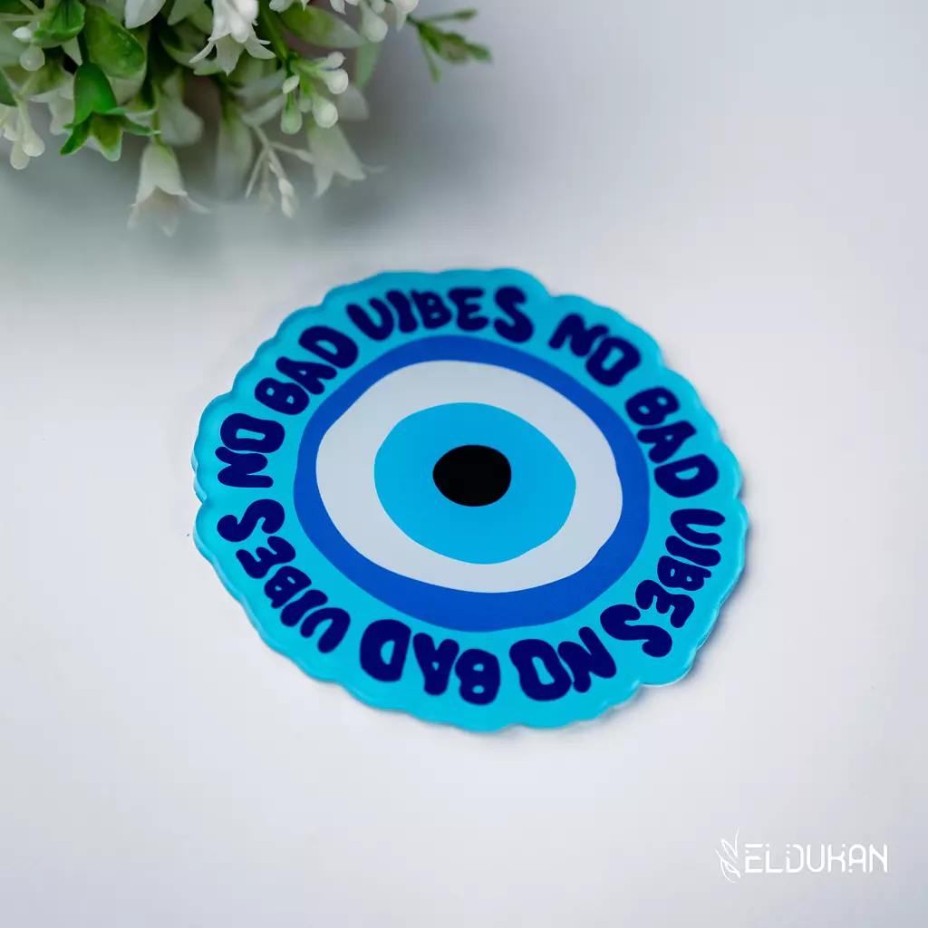 No bad vibes acrylic coaster