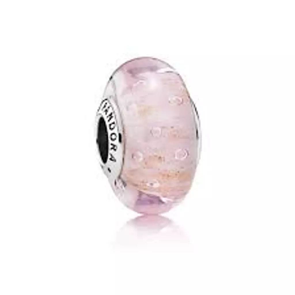 Faceted pink Murano Glass Charm