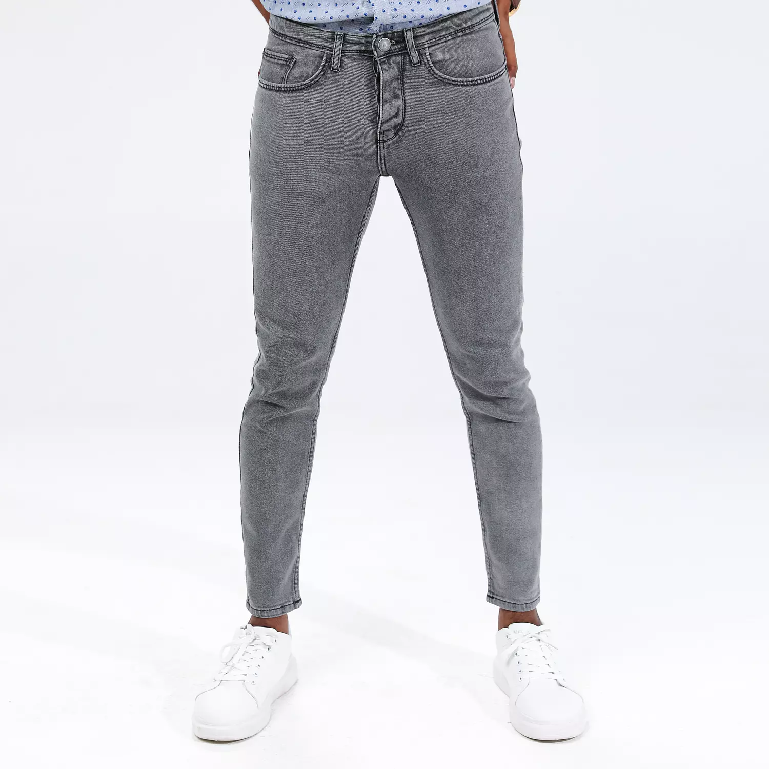 Plain Grey Jeans Slim Fit -2nd-img