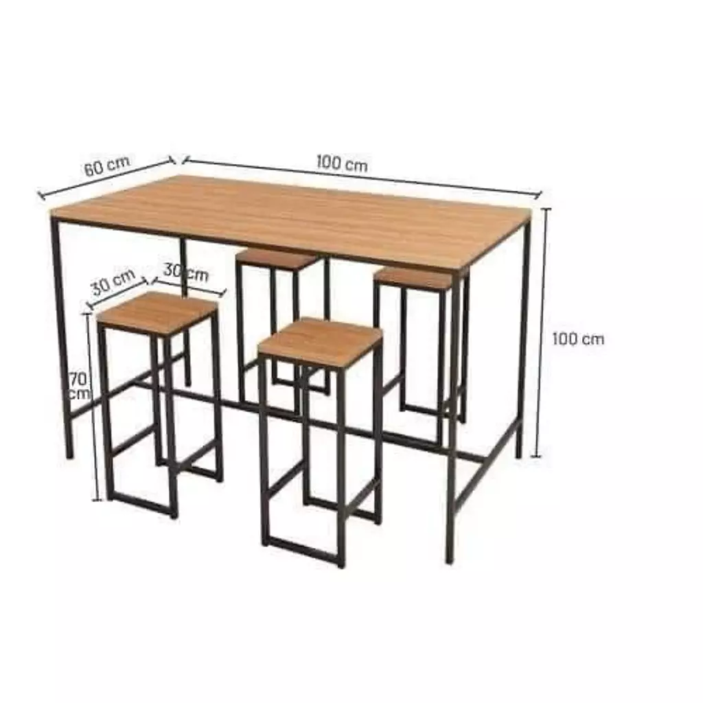 Bar table with 4 stools