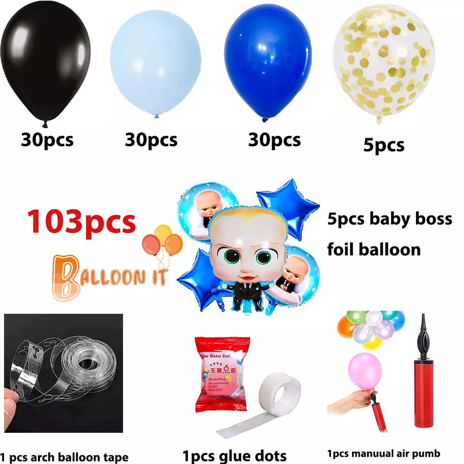 The Party Boss Baby Theme Balloons Garland Kit 1