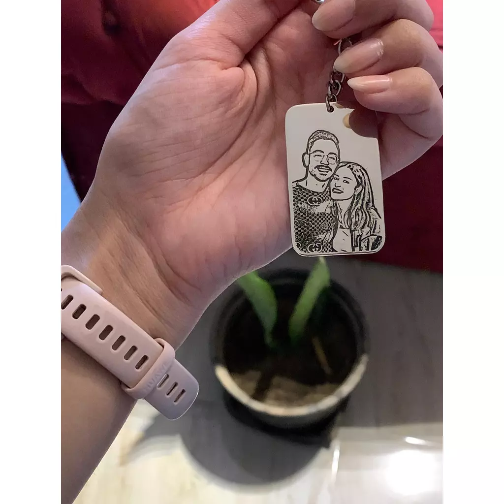 Engraved Photo Keychain Double-Face