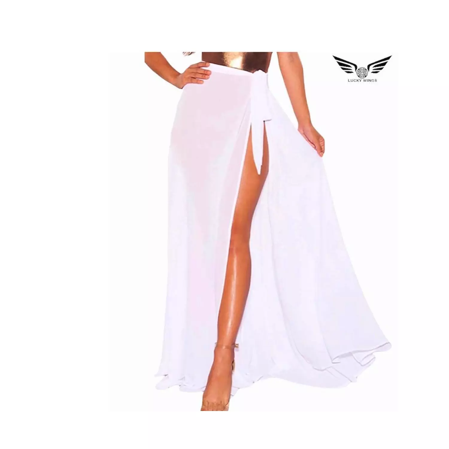 WHITE CHIFFON COVER UP hover image