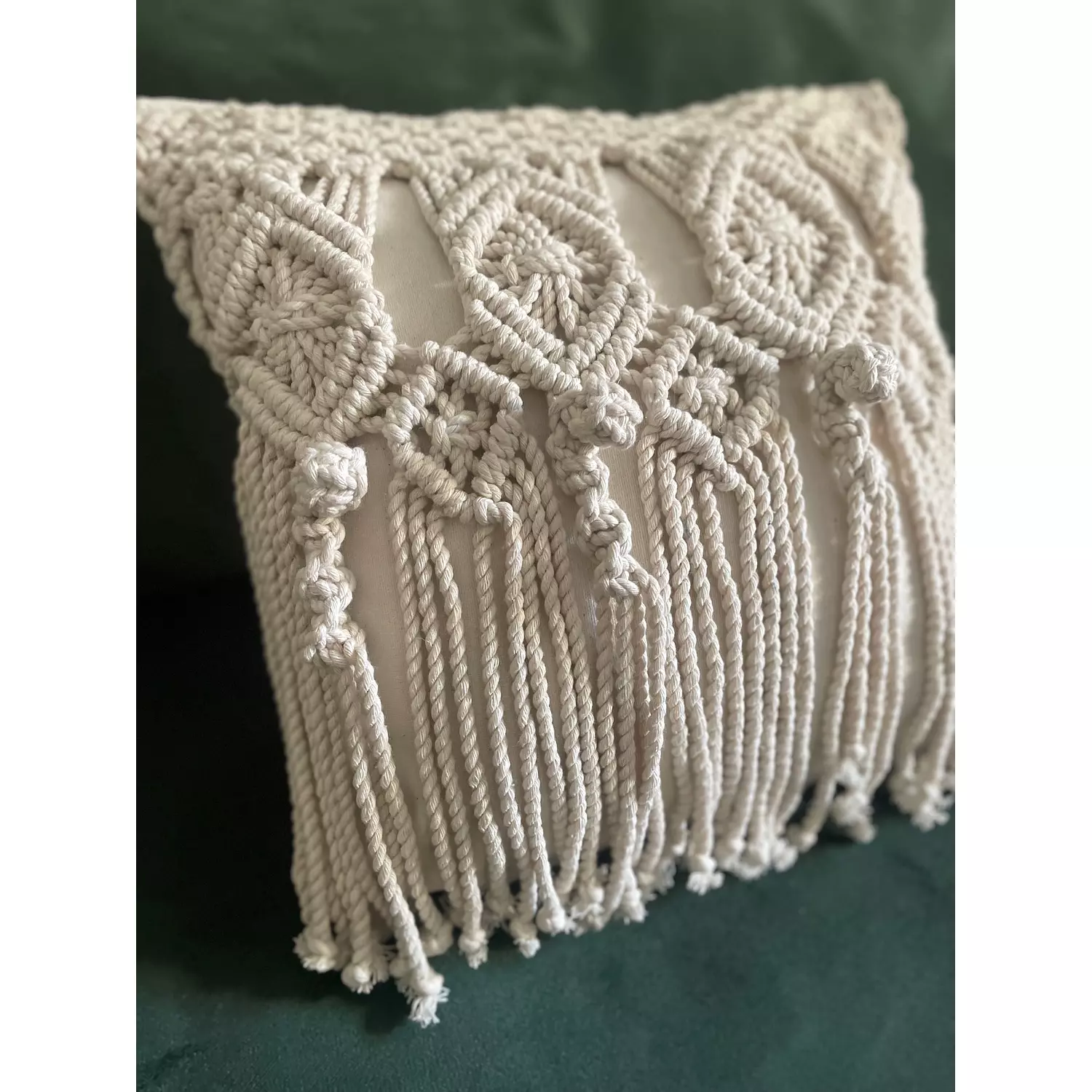 Autumn Cotton Macrame Cushion  2