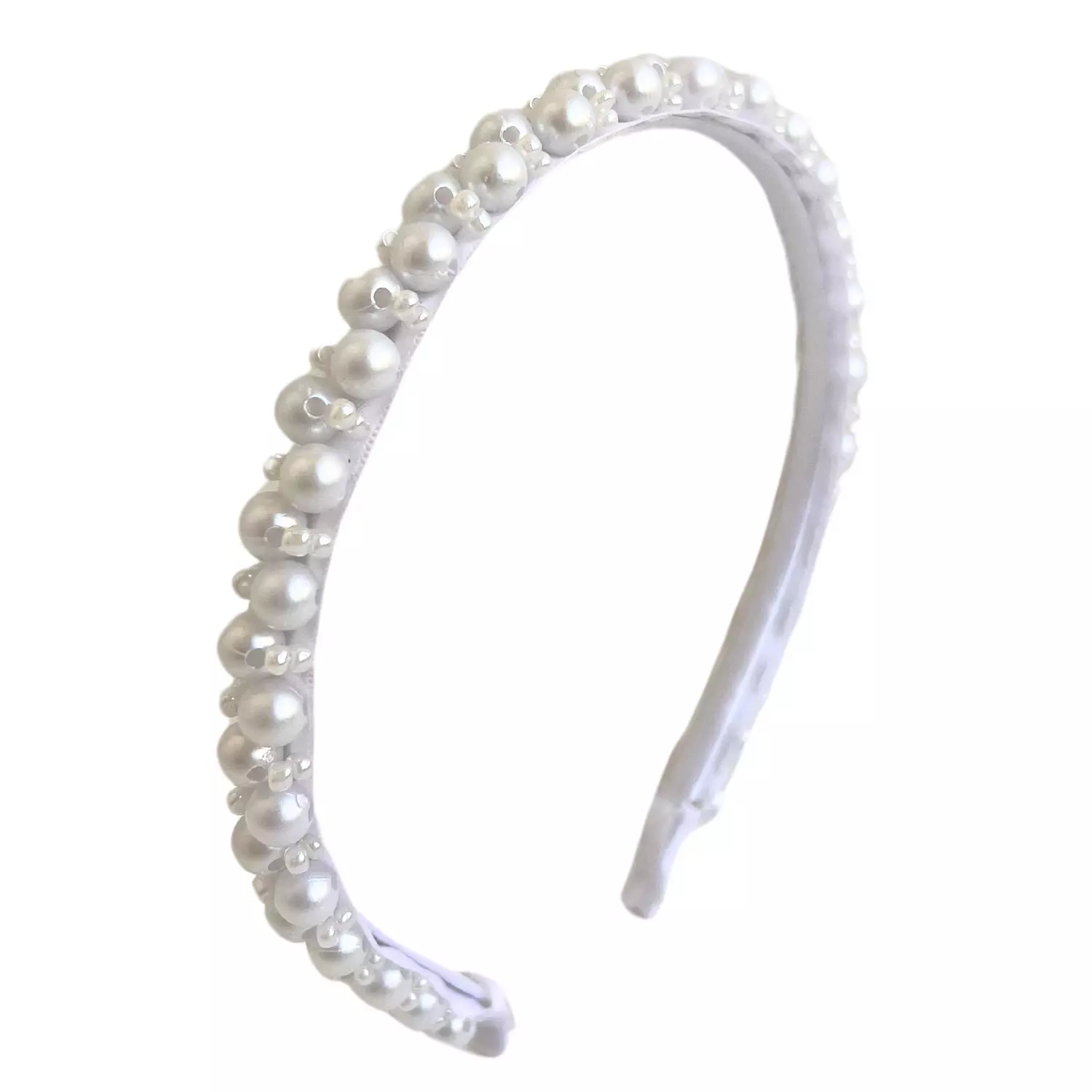 The Beaded Headpiece in White hover image