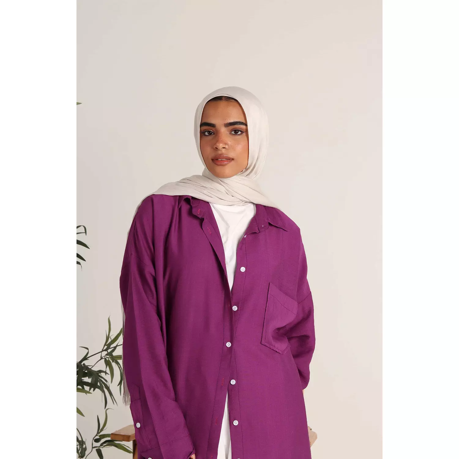 Purple Linen Shirt 4