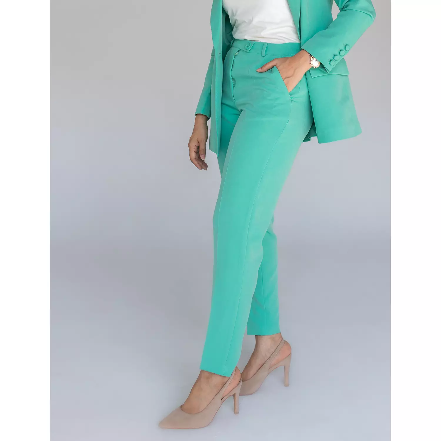 Cyan Slim Pants 3