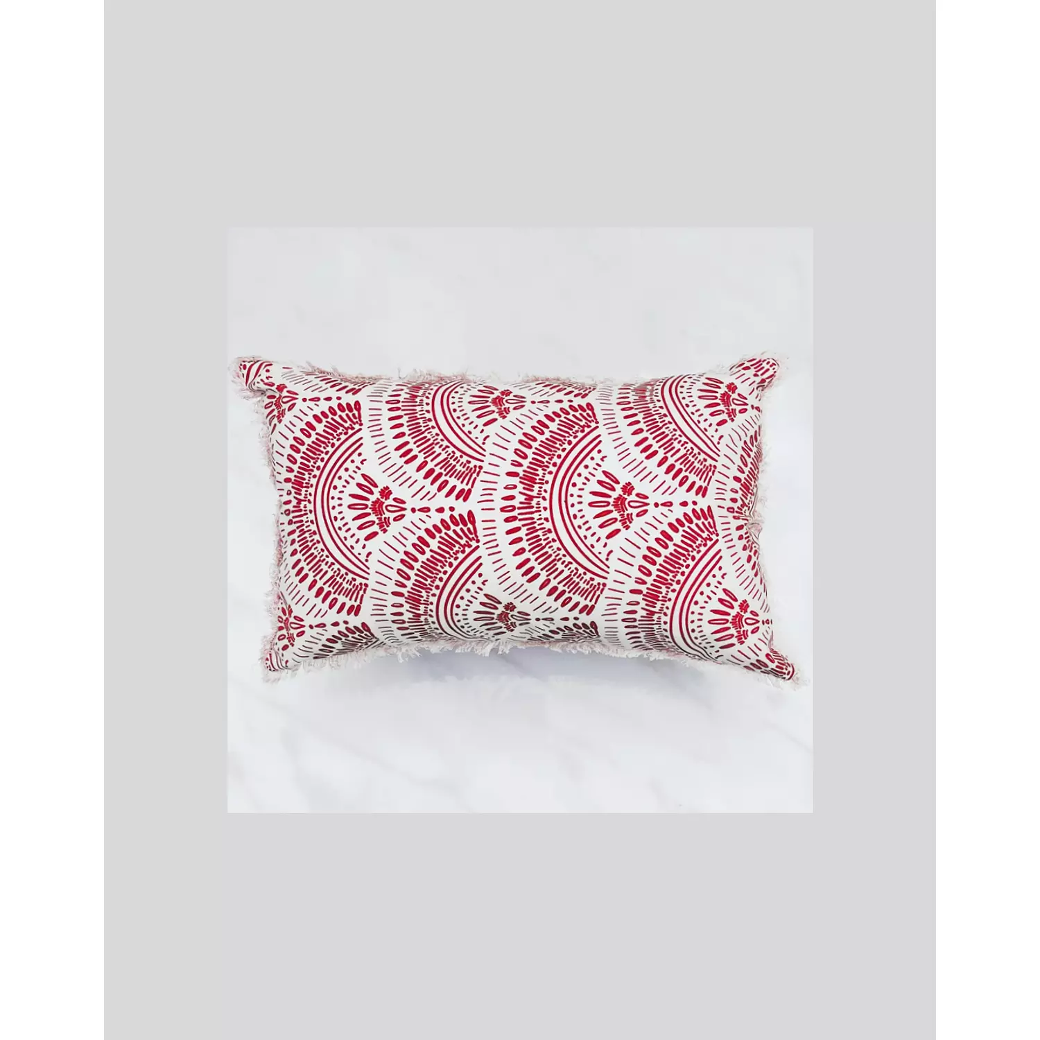 Red Lotus cushion. hover image