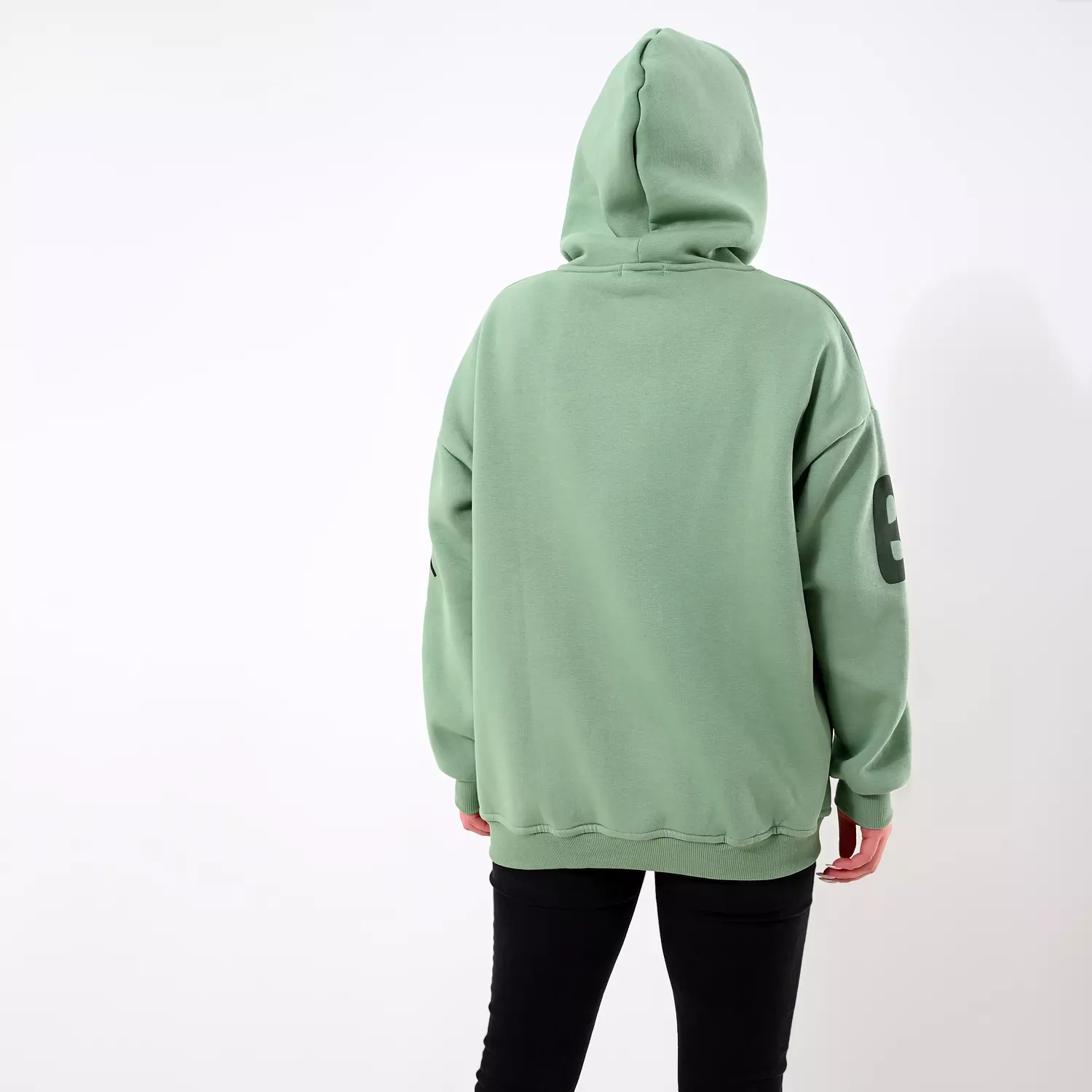 Mint green unisex hoodie  2