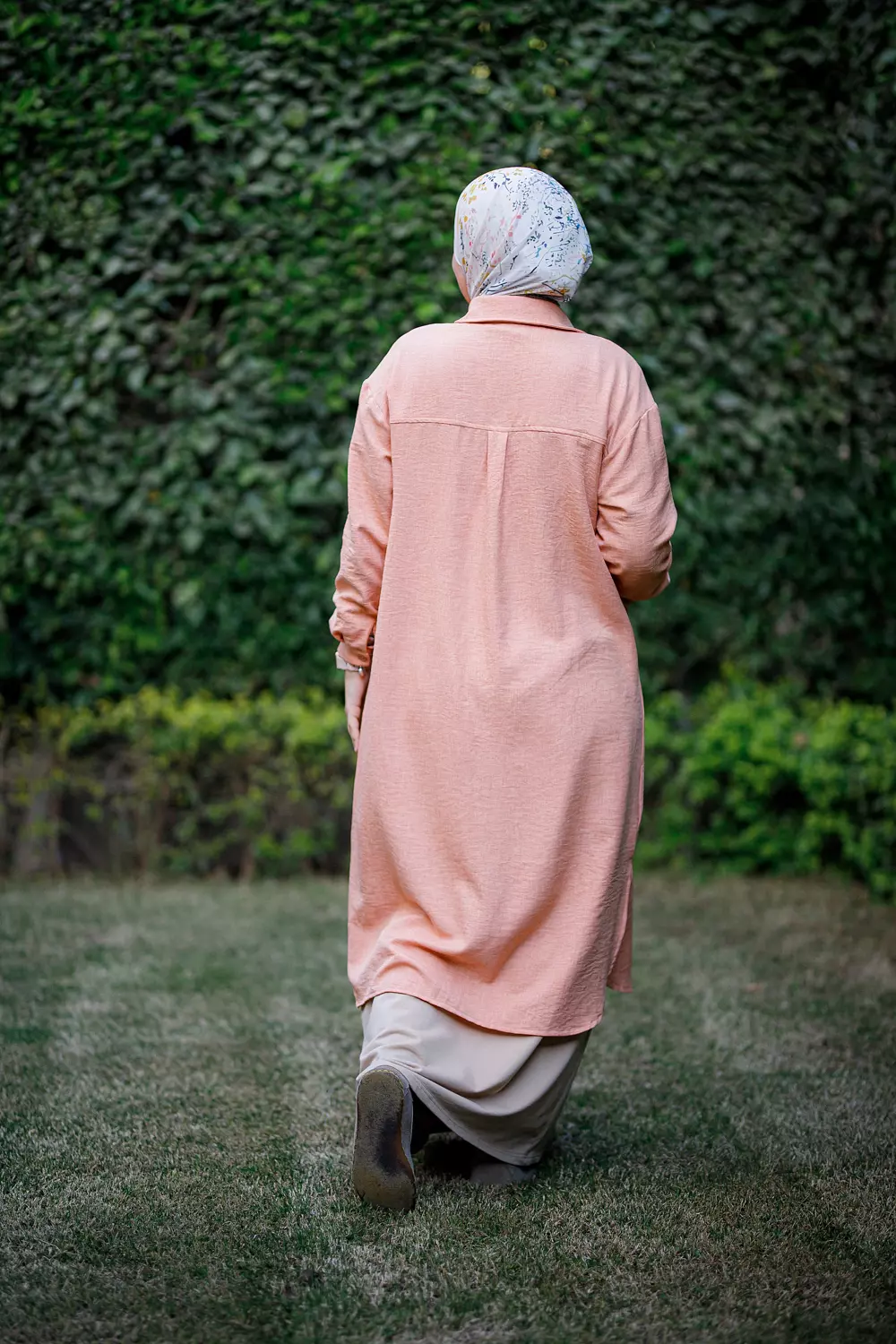 Peach Linen Shirt Dress  3