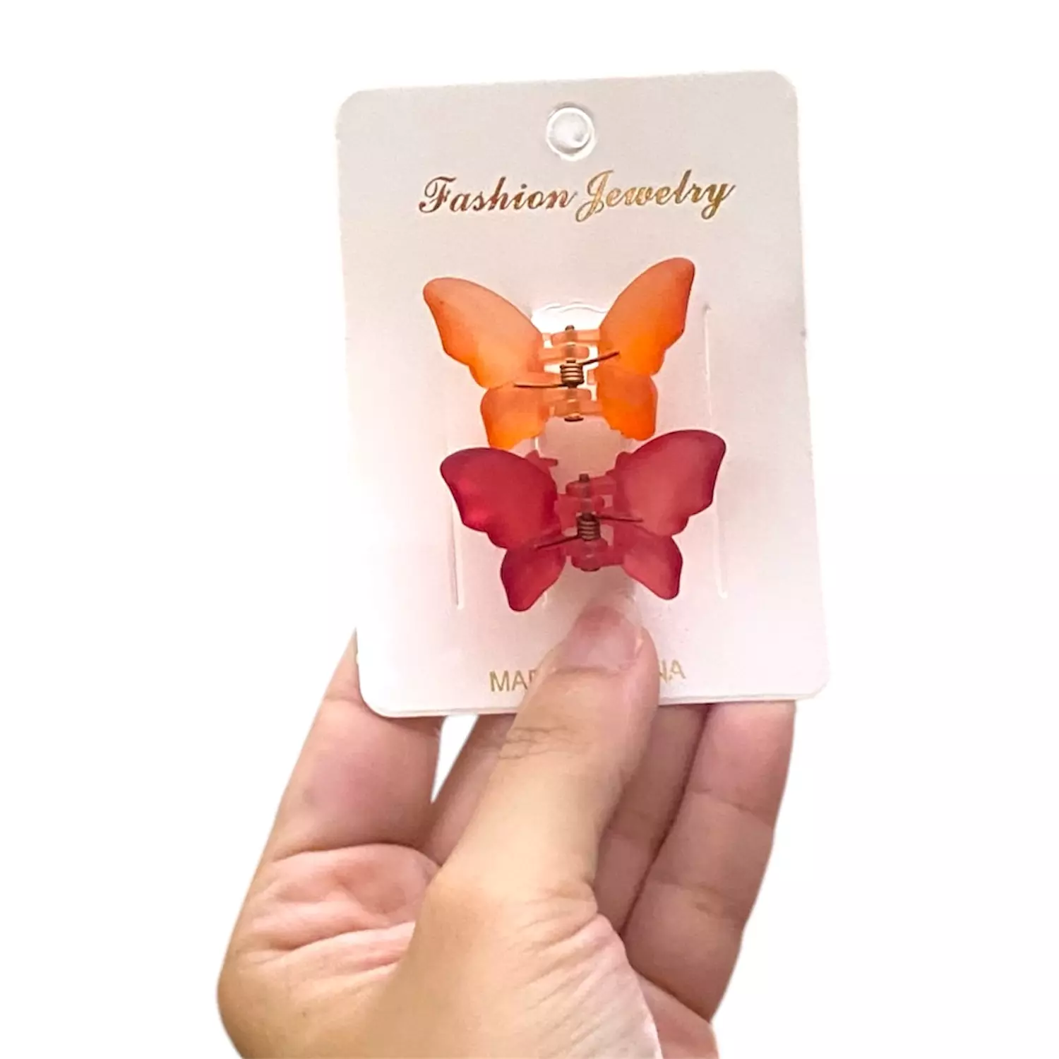 Mini Butterflies Frosted Orange/Red 2 Pc Set hover image