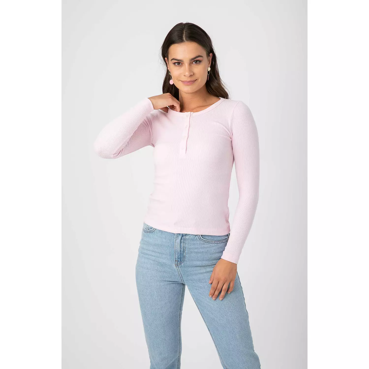 RIBBED LONG SLEEVE TOP hover image