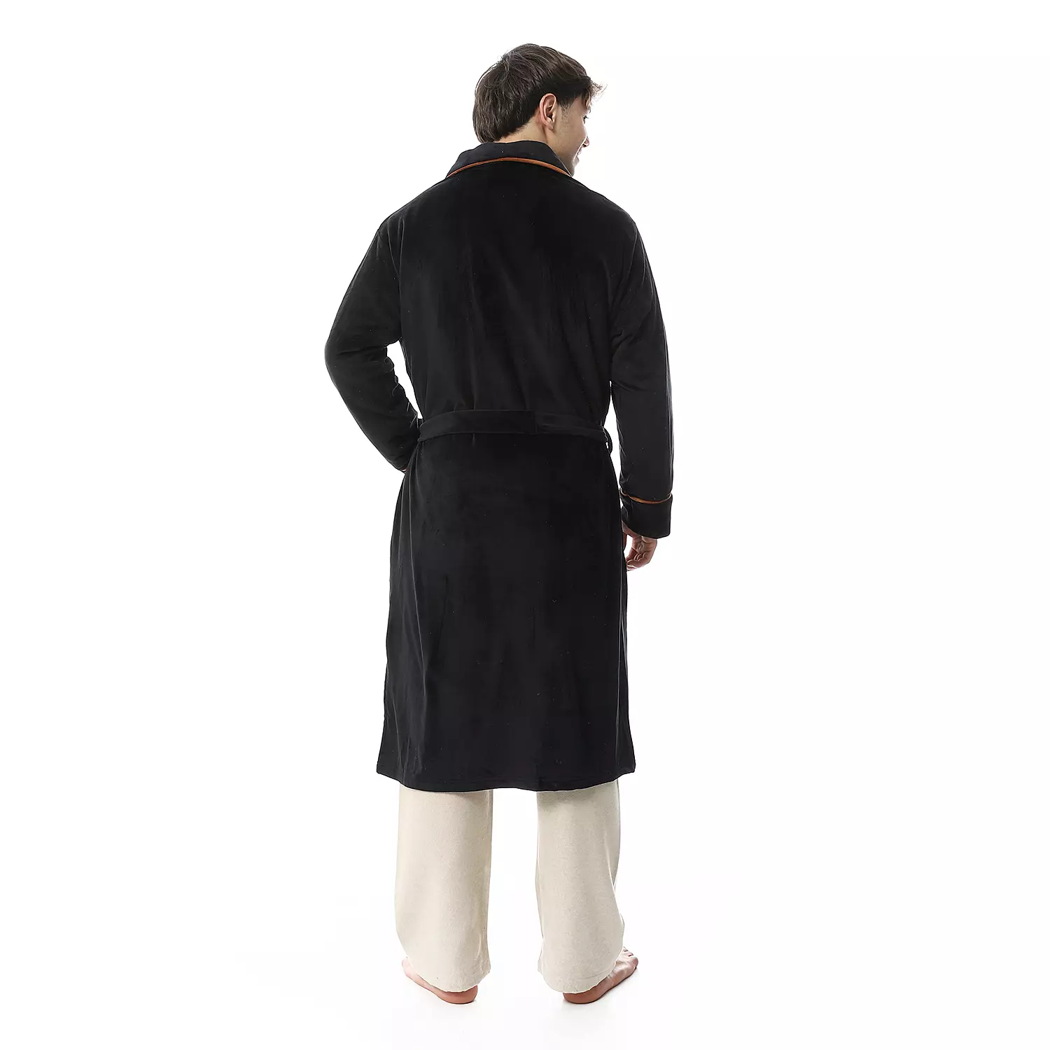 Shorto Men's Robe - Fleece - Black -2675  2