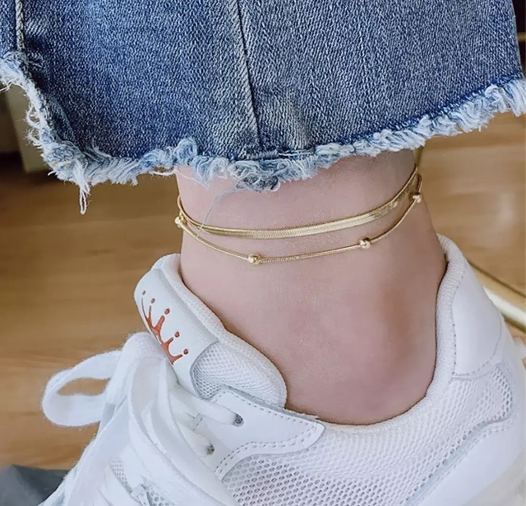 Double- Layered Gold Anklet