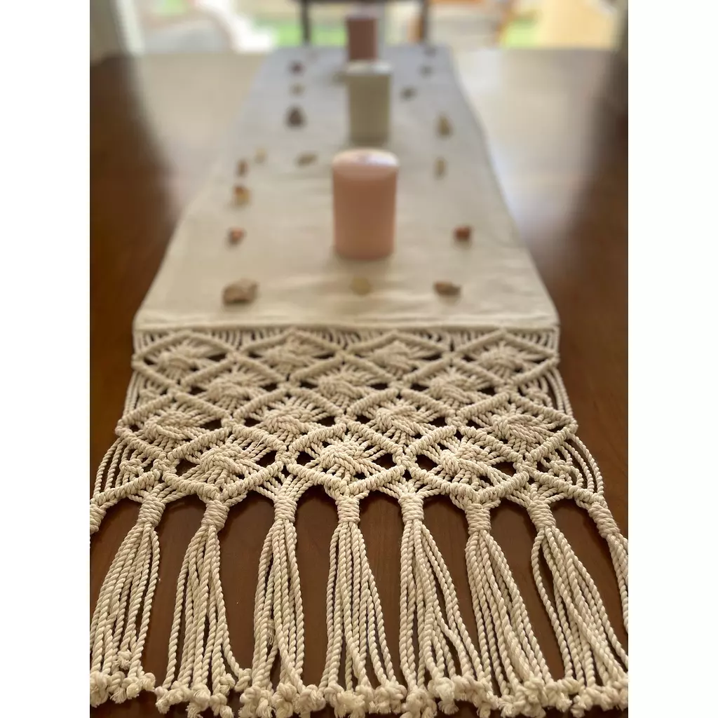 Cotton Macrame Sunrays Runner