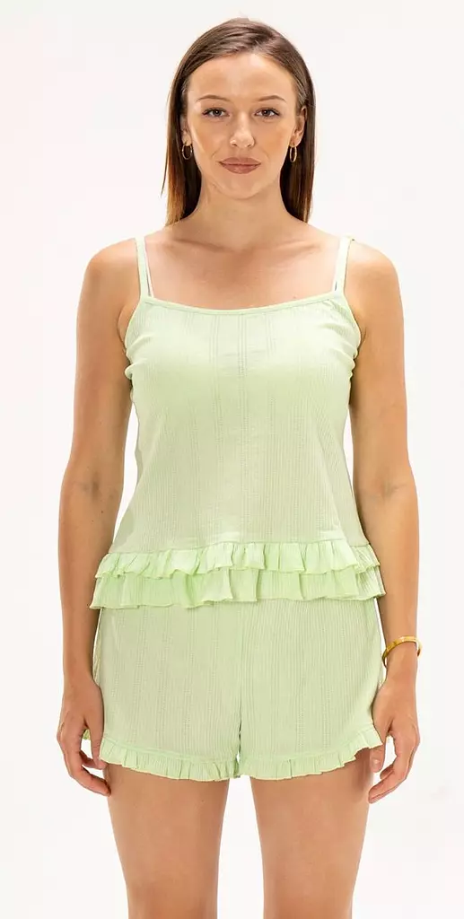 Apple Green Neon Ruffle Set