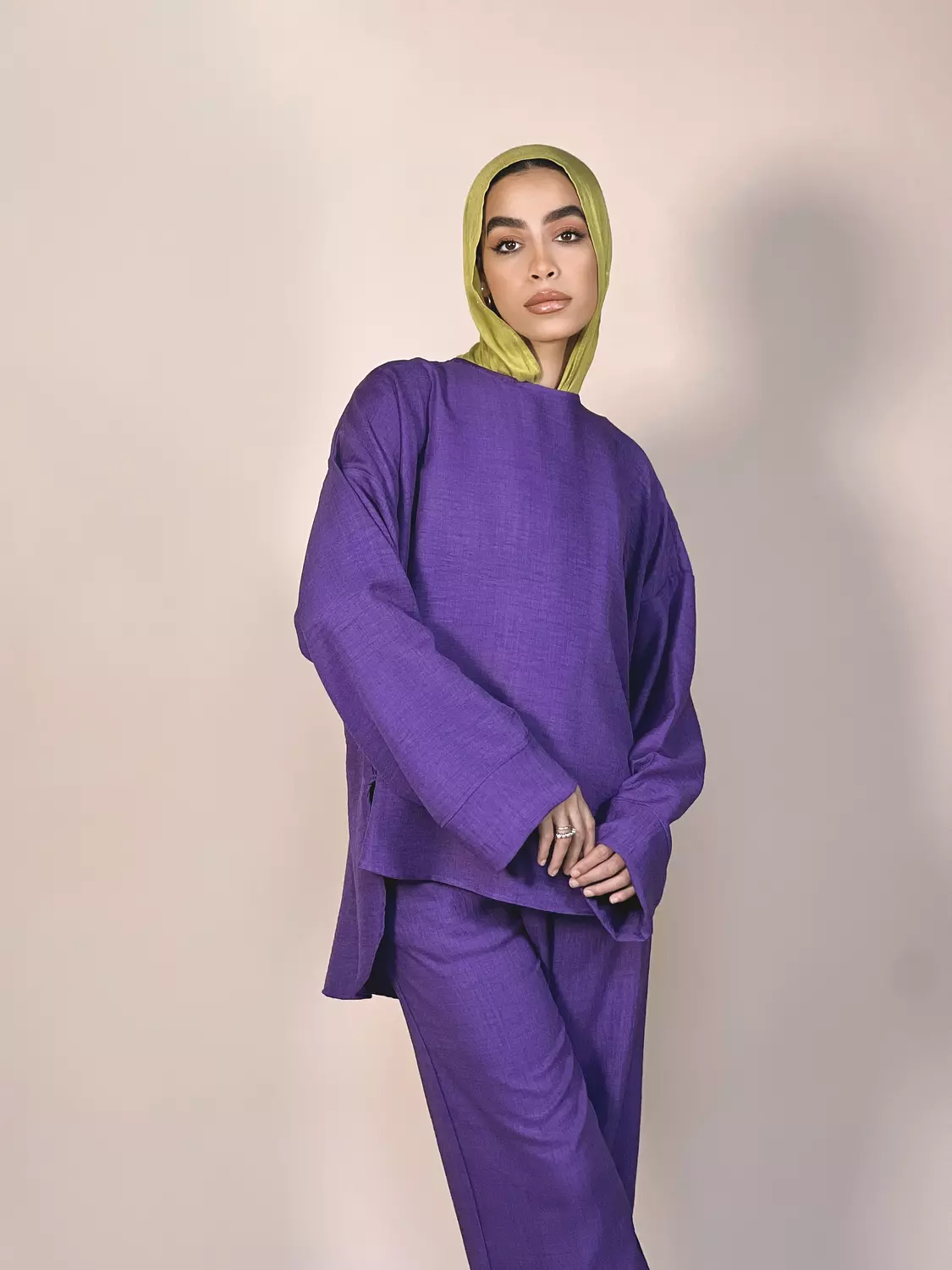 Purple Basic Linen Set 1