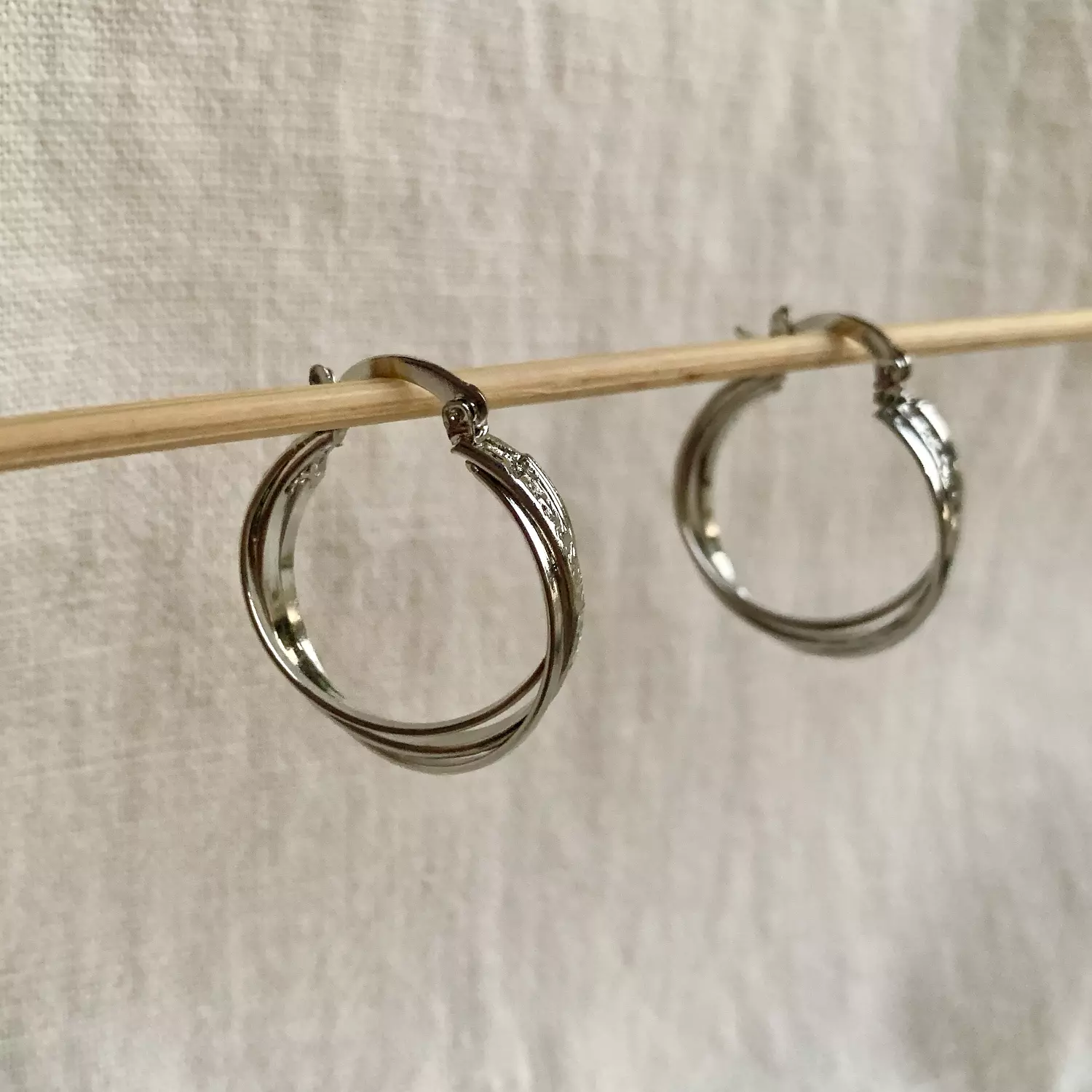 Triple Hoop Greek Earrings hover image