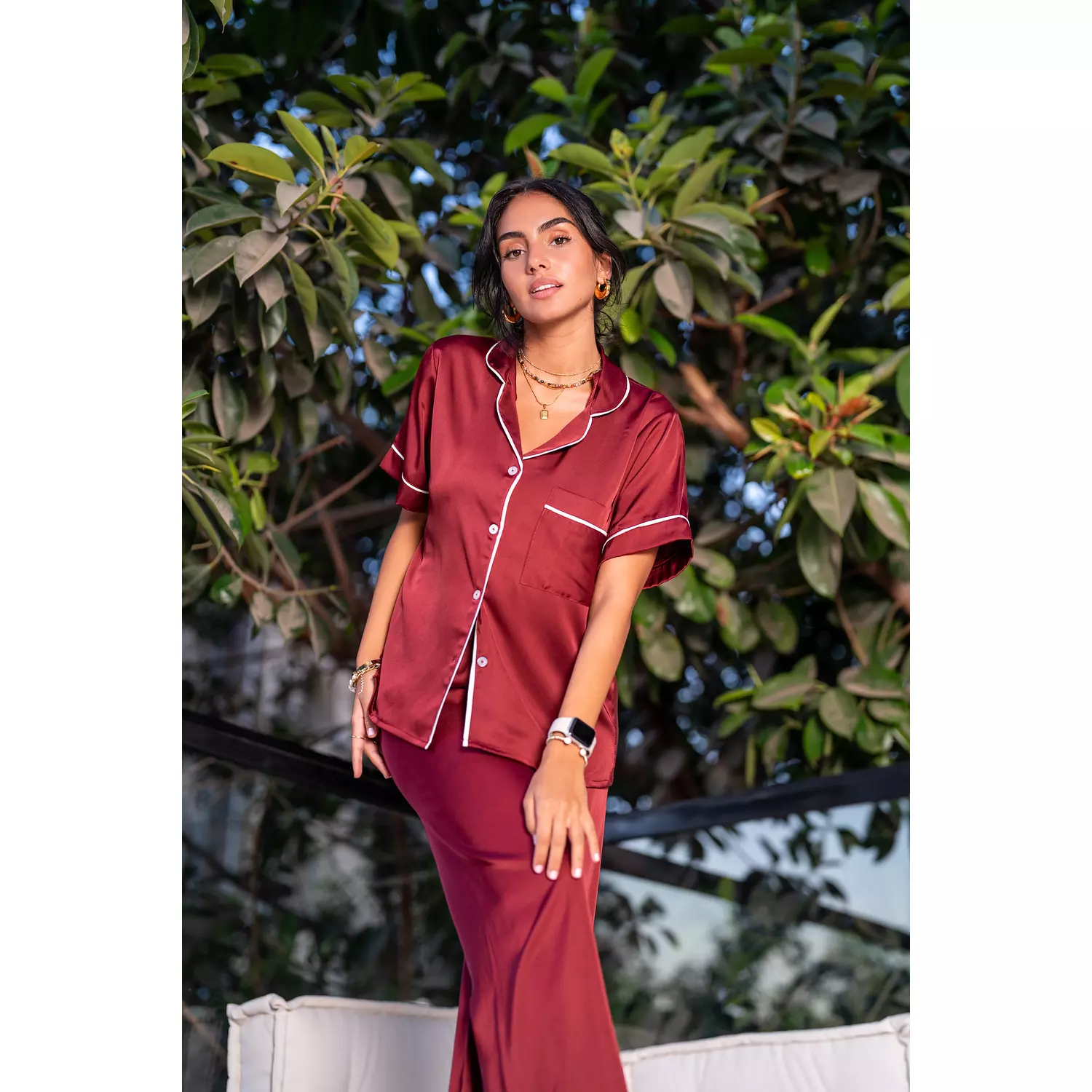 Maroon Half Sleeve PJ hover image